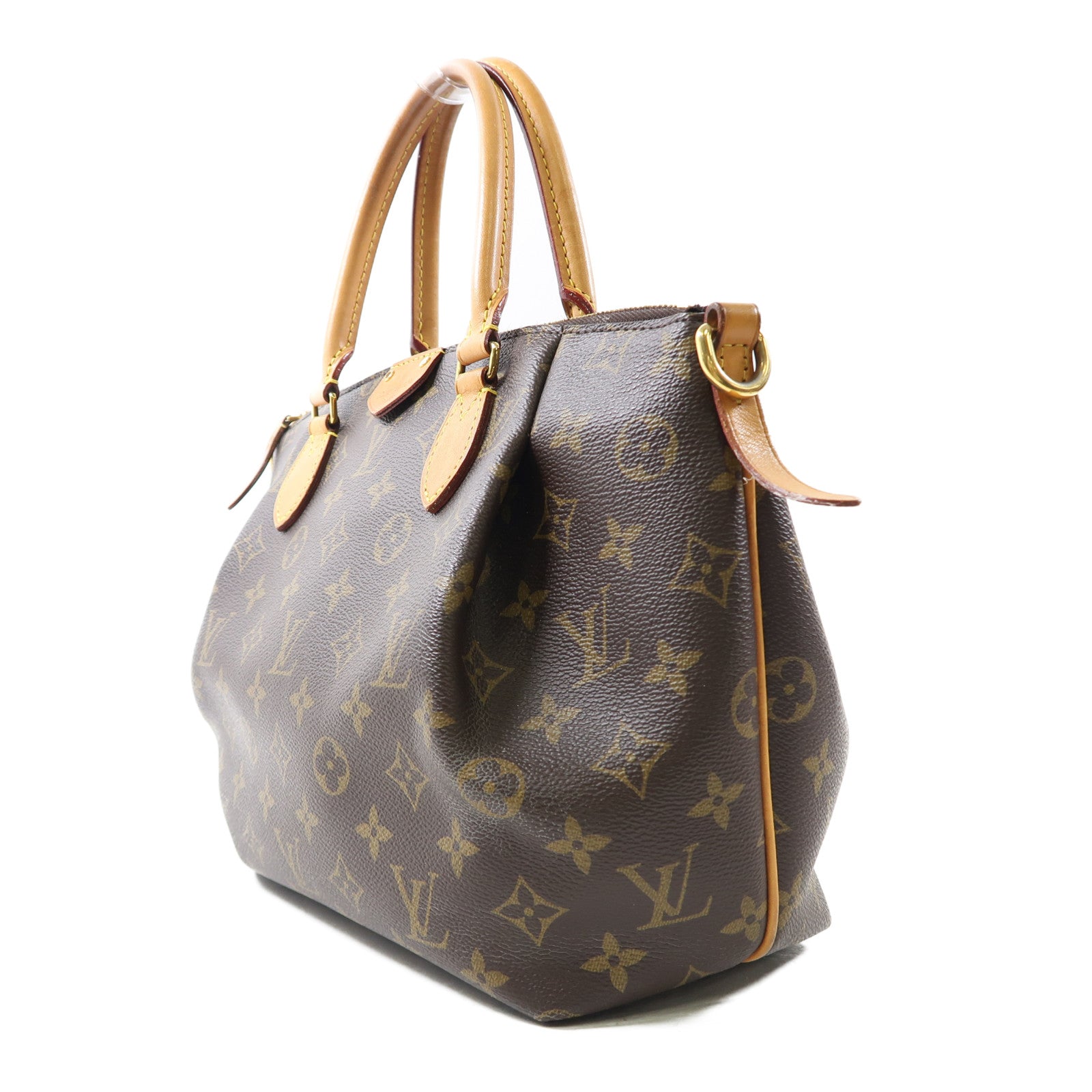 LOUIS VUITTON Monogram Turenne MM金扣手挽肩背兩用袋棕色