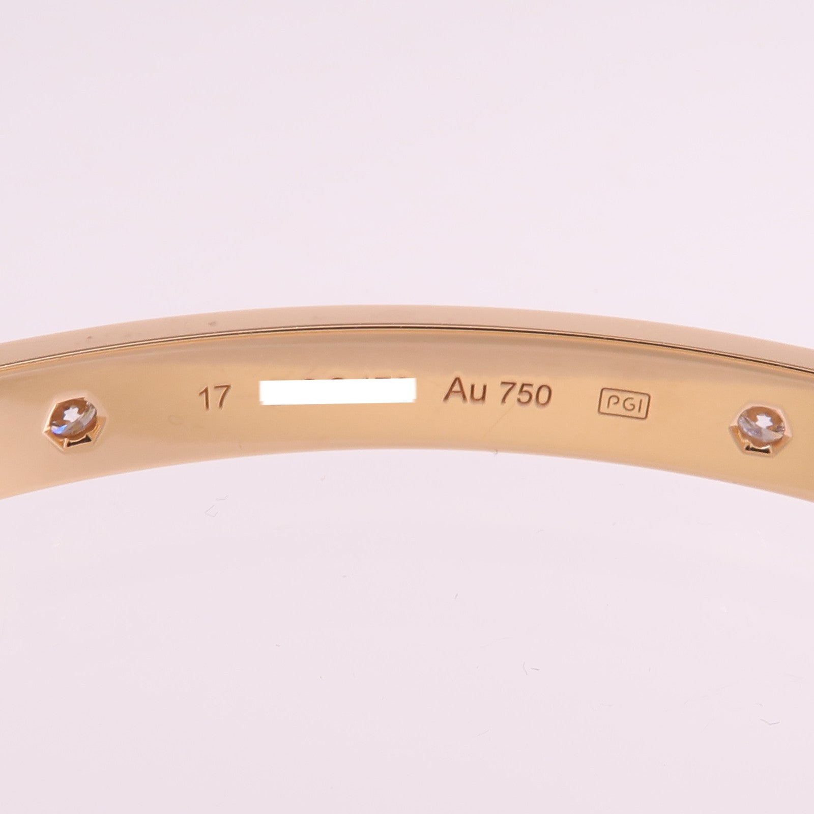 CARTIER 18K玫瑰金Love Bangle 4P Diamond鑽石手鐲Cartier#17