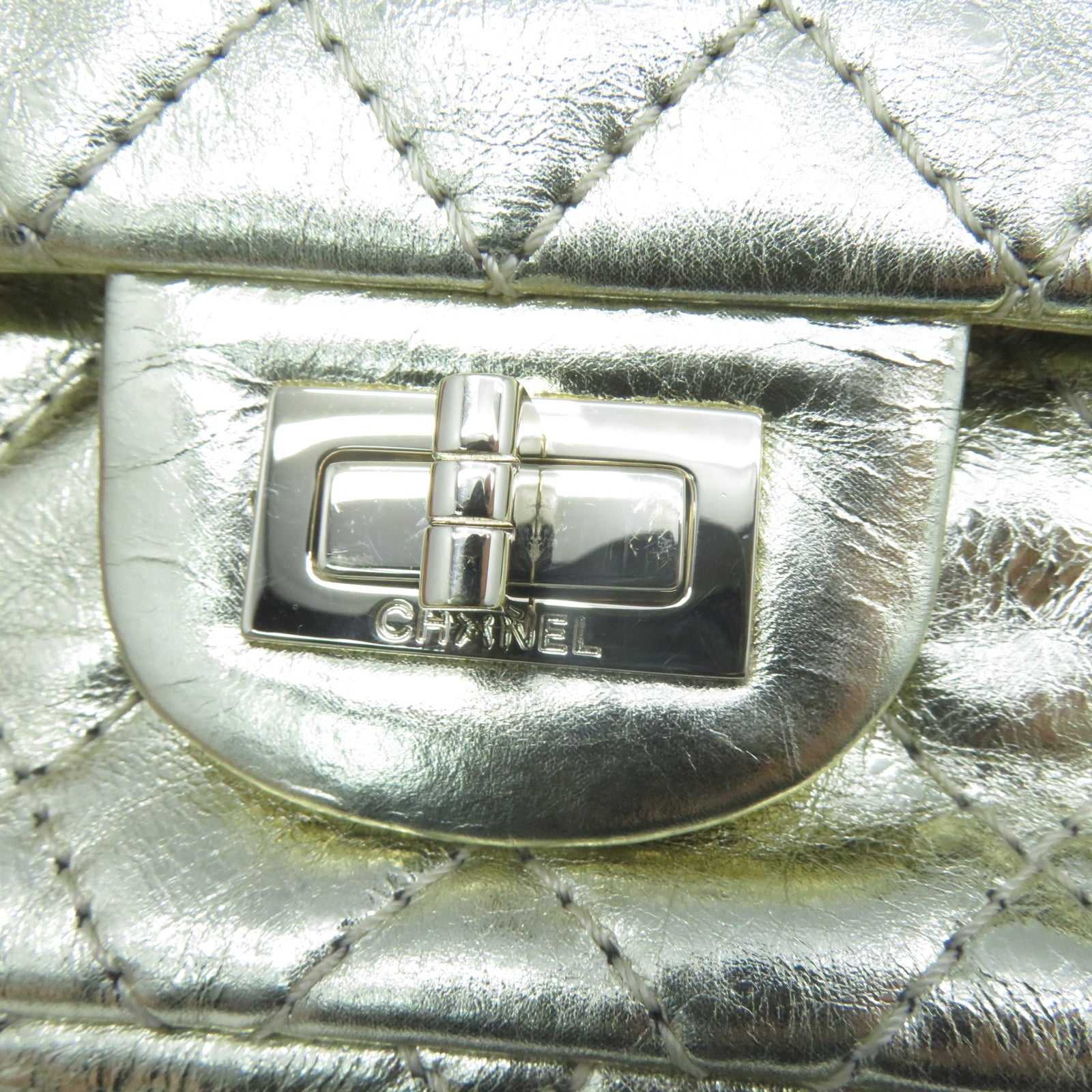 CHANEL 【清倉大減價】菱格牛皮皮革Chain Shoulder金扣鏈帶肩背袋金色