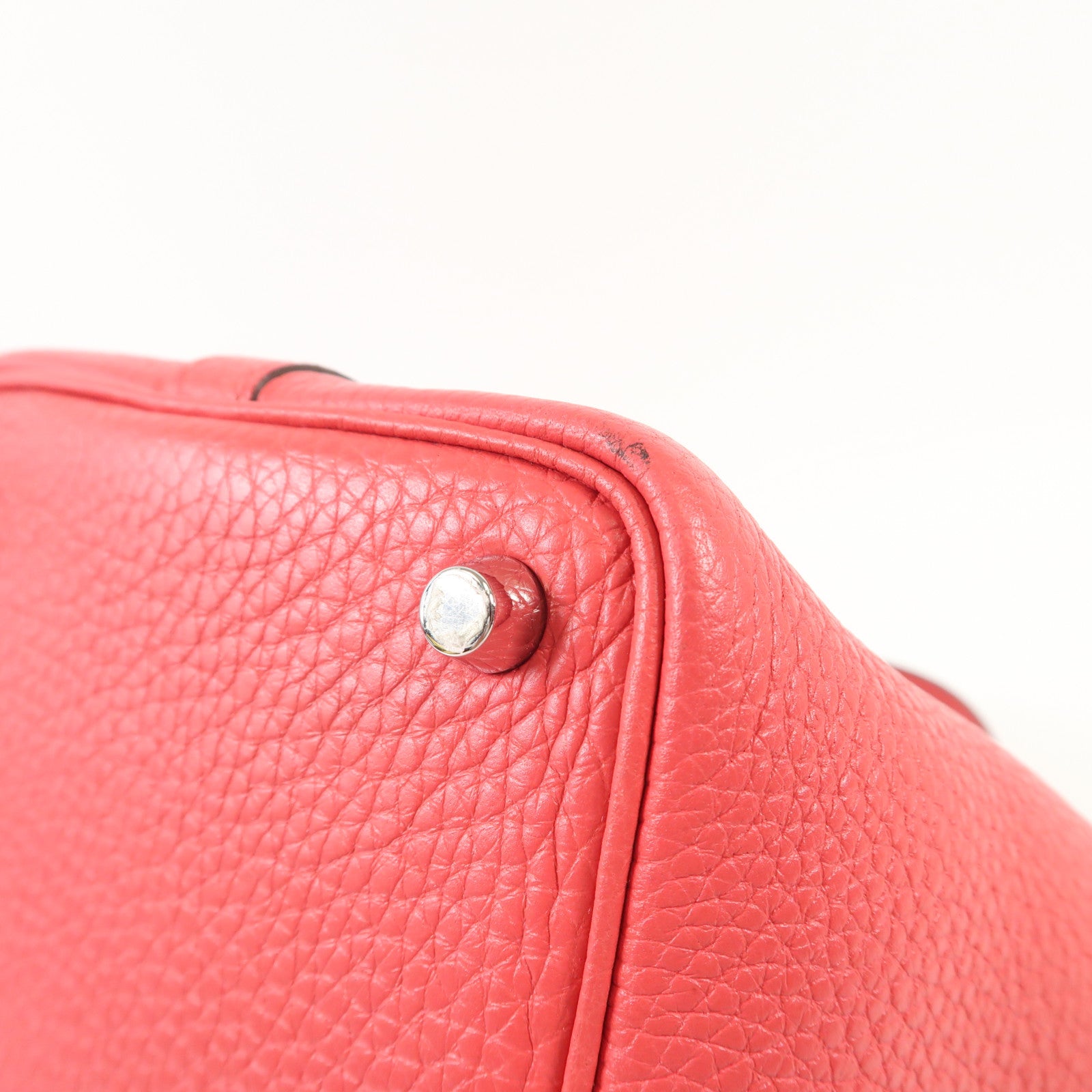 HERMES Clemence皮革Picotin PM銀扣手挽袋I6/Rose Extrem