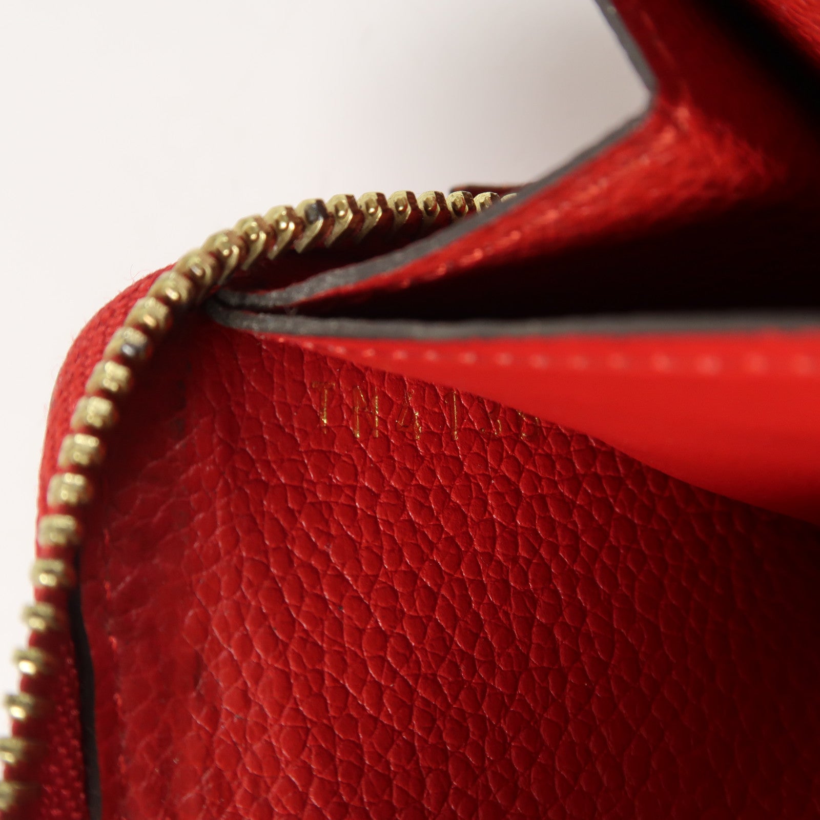 LOUIS VUITTON Monogram Empreinte Portofeuil Clemence Wallet金扣長錢包紅色