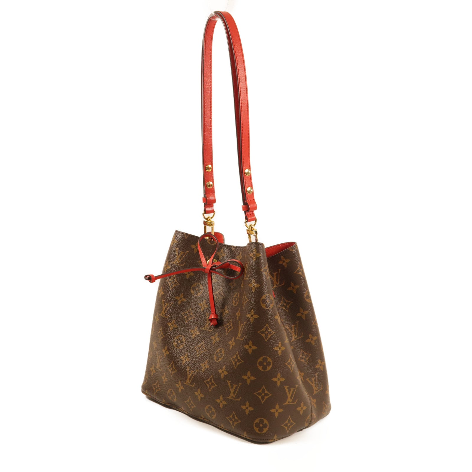 LOUIS VUITTON Monogram Neo Noe Bucket Bag金扣肩背袋Coquelicot