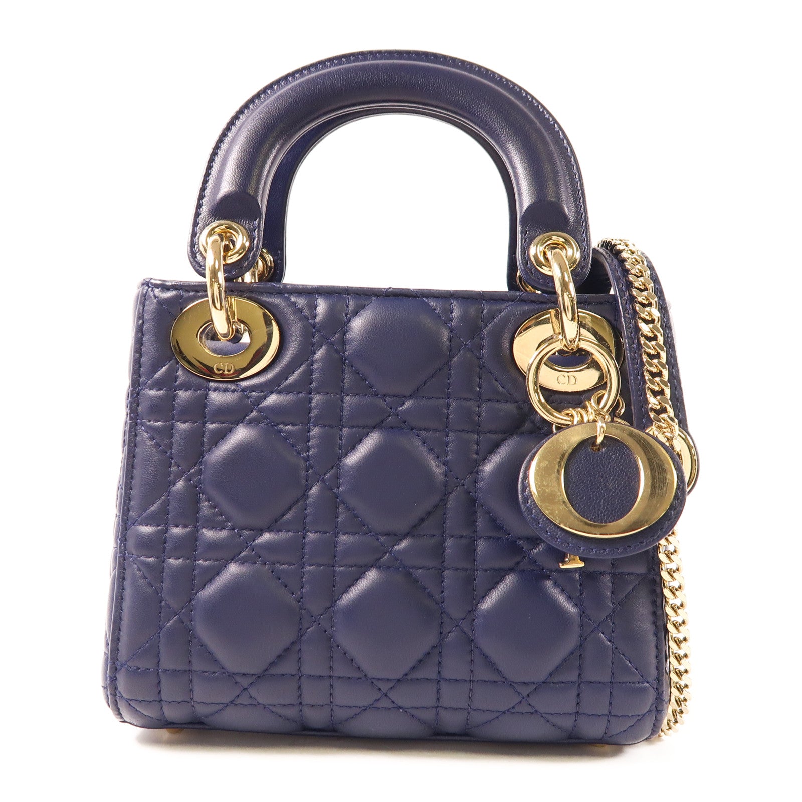 Dior 皮革Lady Dior金扣手挽肩背兩用袋