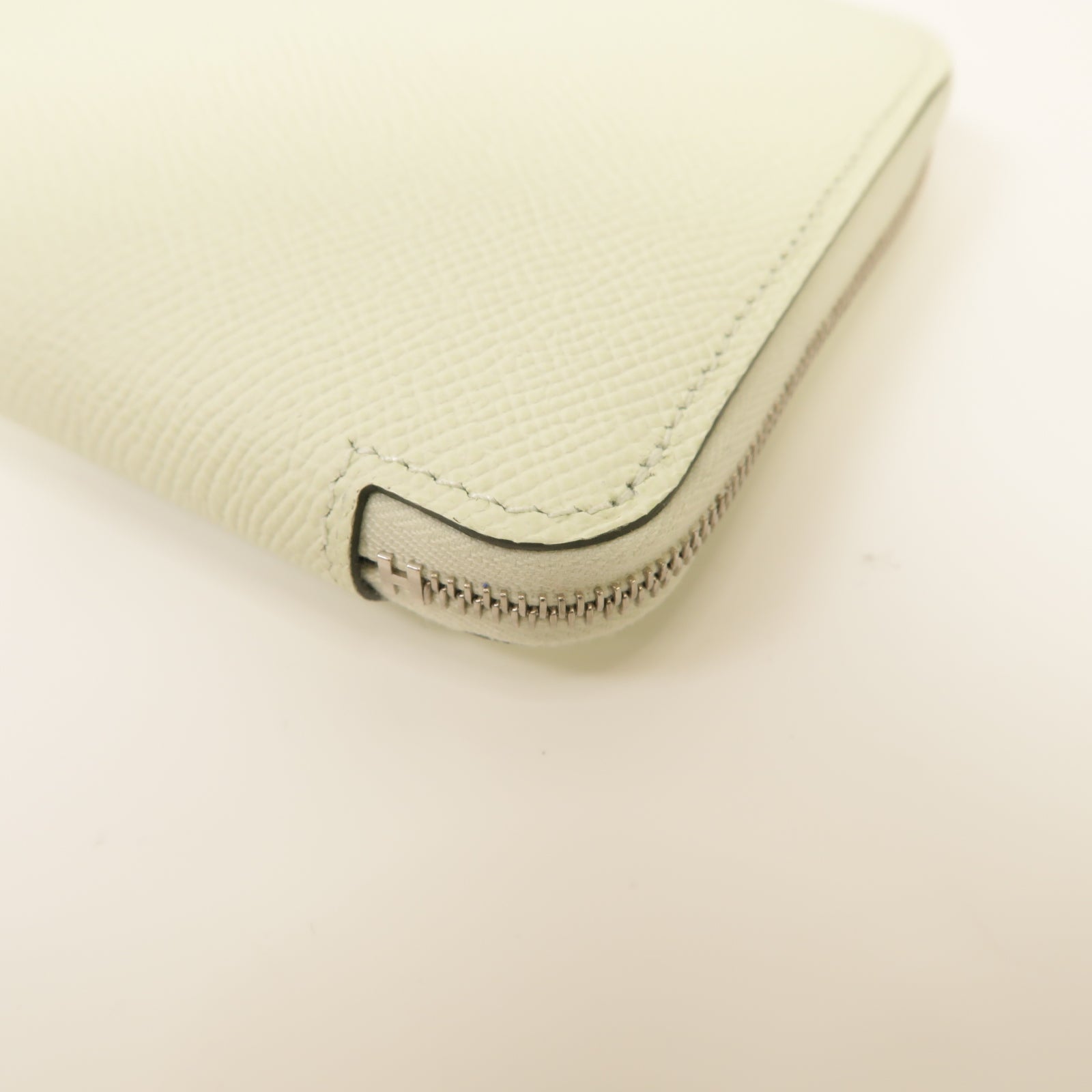 HERMES Epsom皮革Silk In Long wallet銀扣長錢包淺綠色