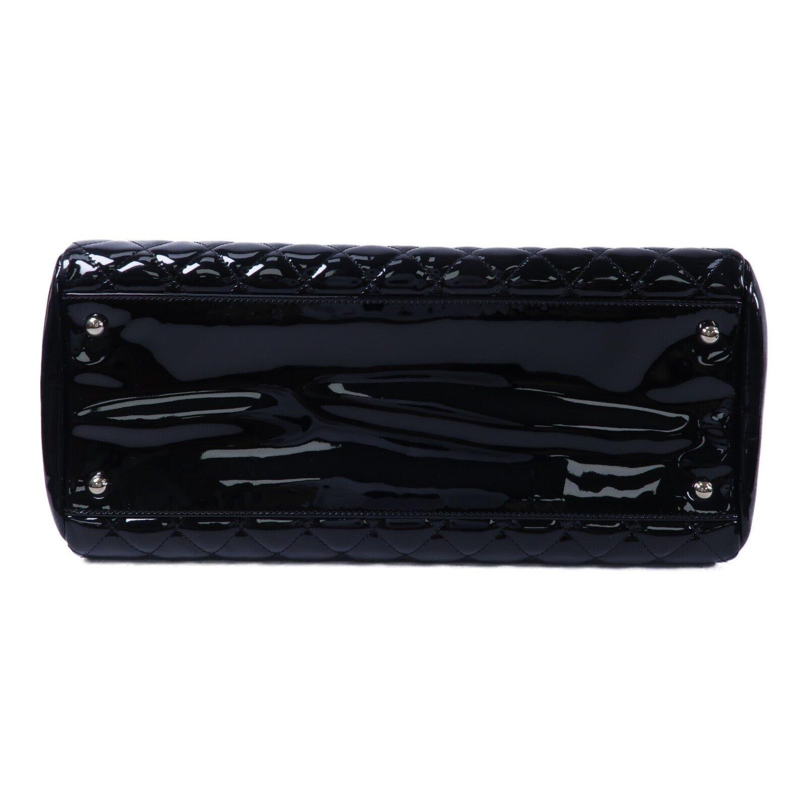 CHANEL 漆皮皮革Just Mademoiselle Bowling Bag鏈帶肩背袋