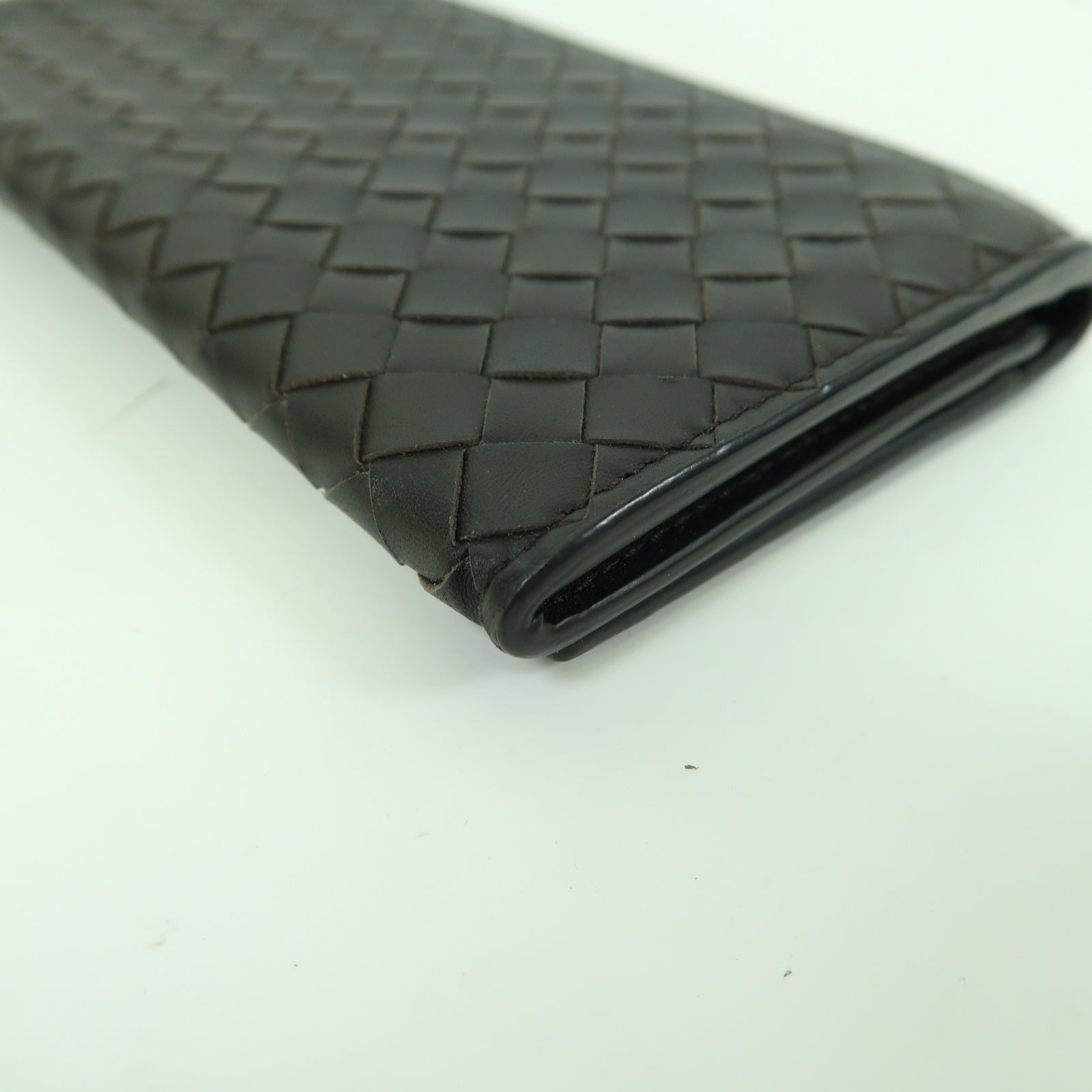 BOTTEGA VENETA 織紋皮革Long Wallet長錢包啡色
