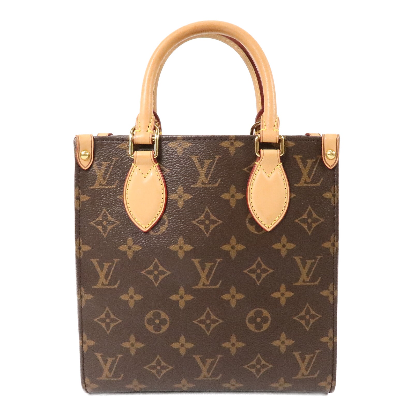 LOUIS VUITTON Monogram Sac Plat BB金扣手挽肩背兩用袋