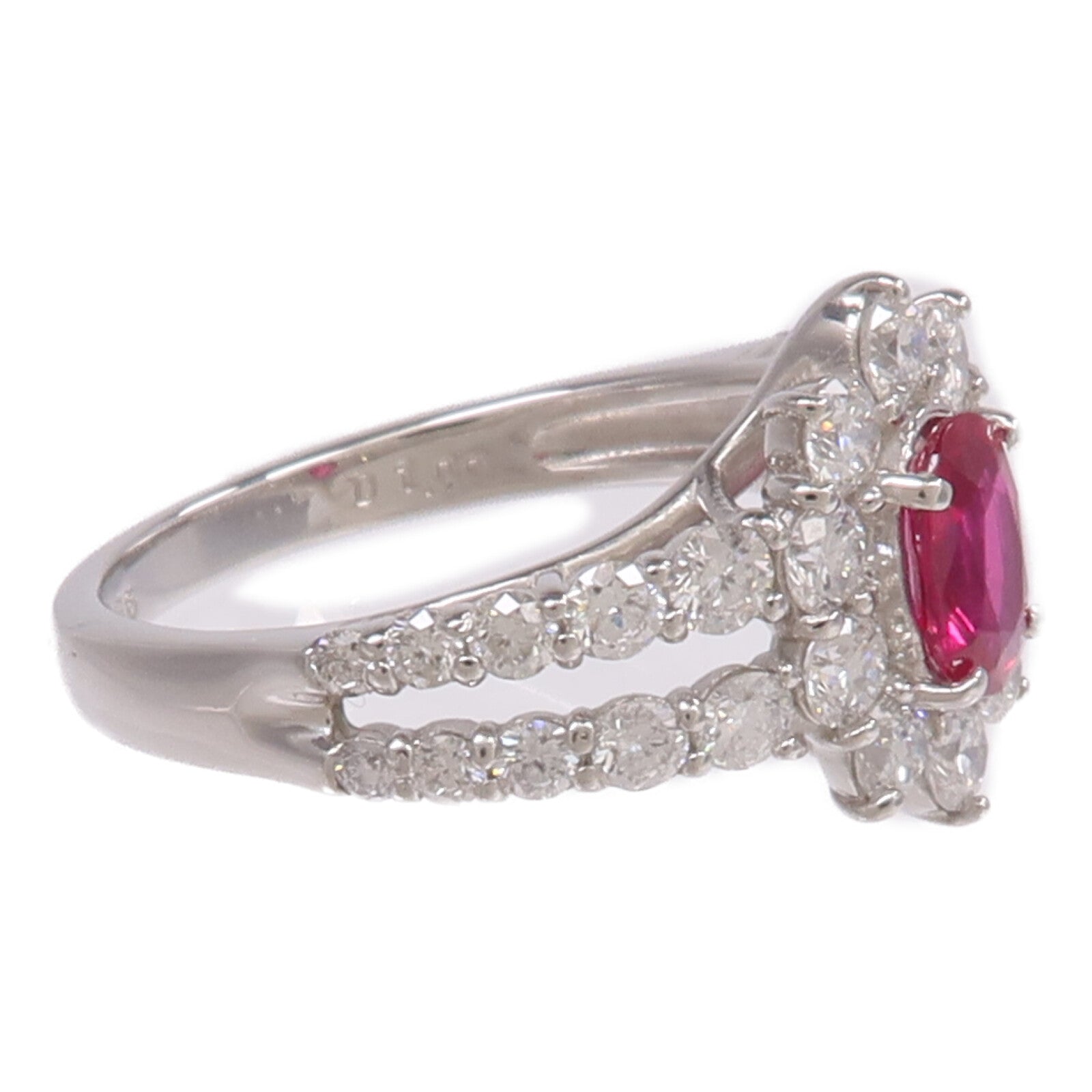 JEWELRY PT900鉑金Ruby Diamond Ring紅寶石/鑽石戒指