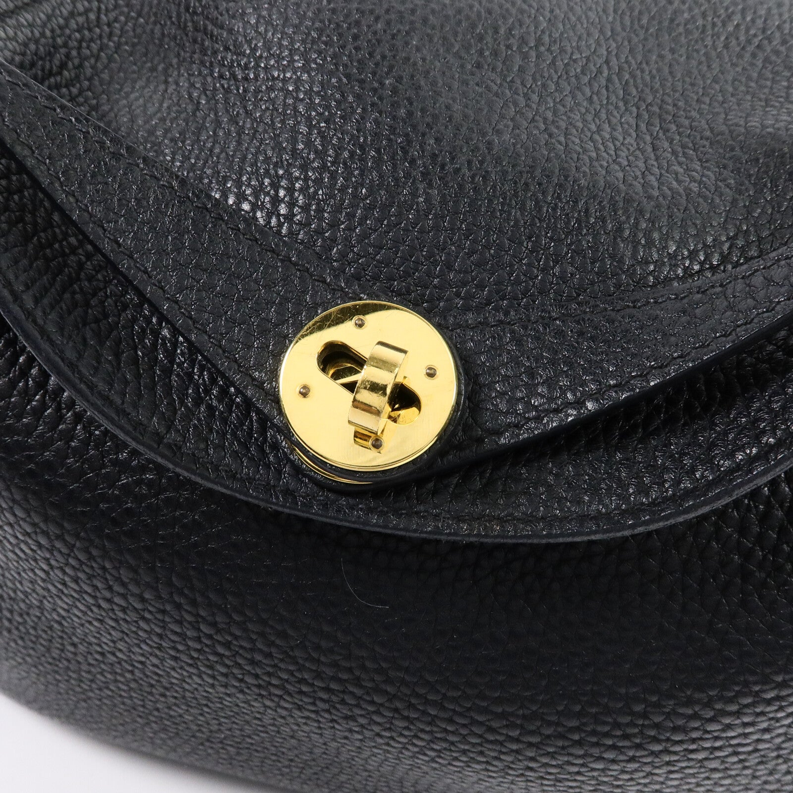 HERMES Clemence皮革Lindy 26手挽肩背兩用袋Noir