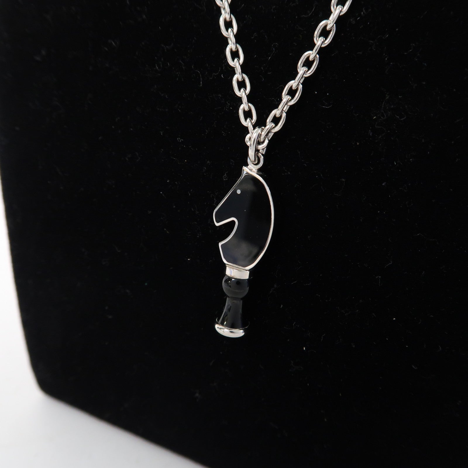 HERMES 金屬Cavalier Necklace項鍊黑色