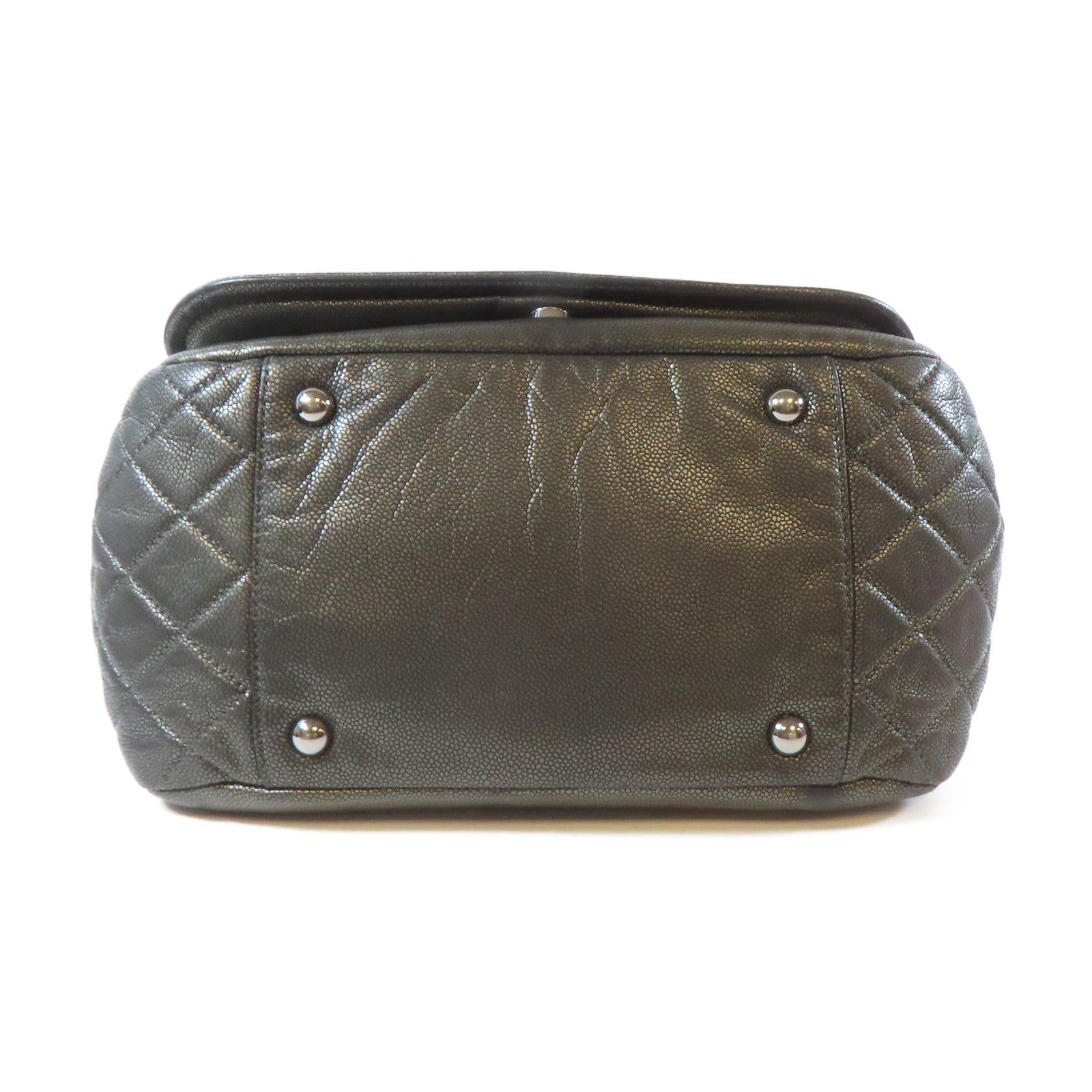 CHANEL 【激減優惠】牛皮皮革Chain Shoulder Bag銀扣鏈帶肩背袋灰色