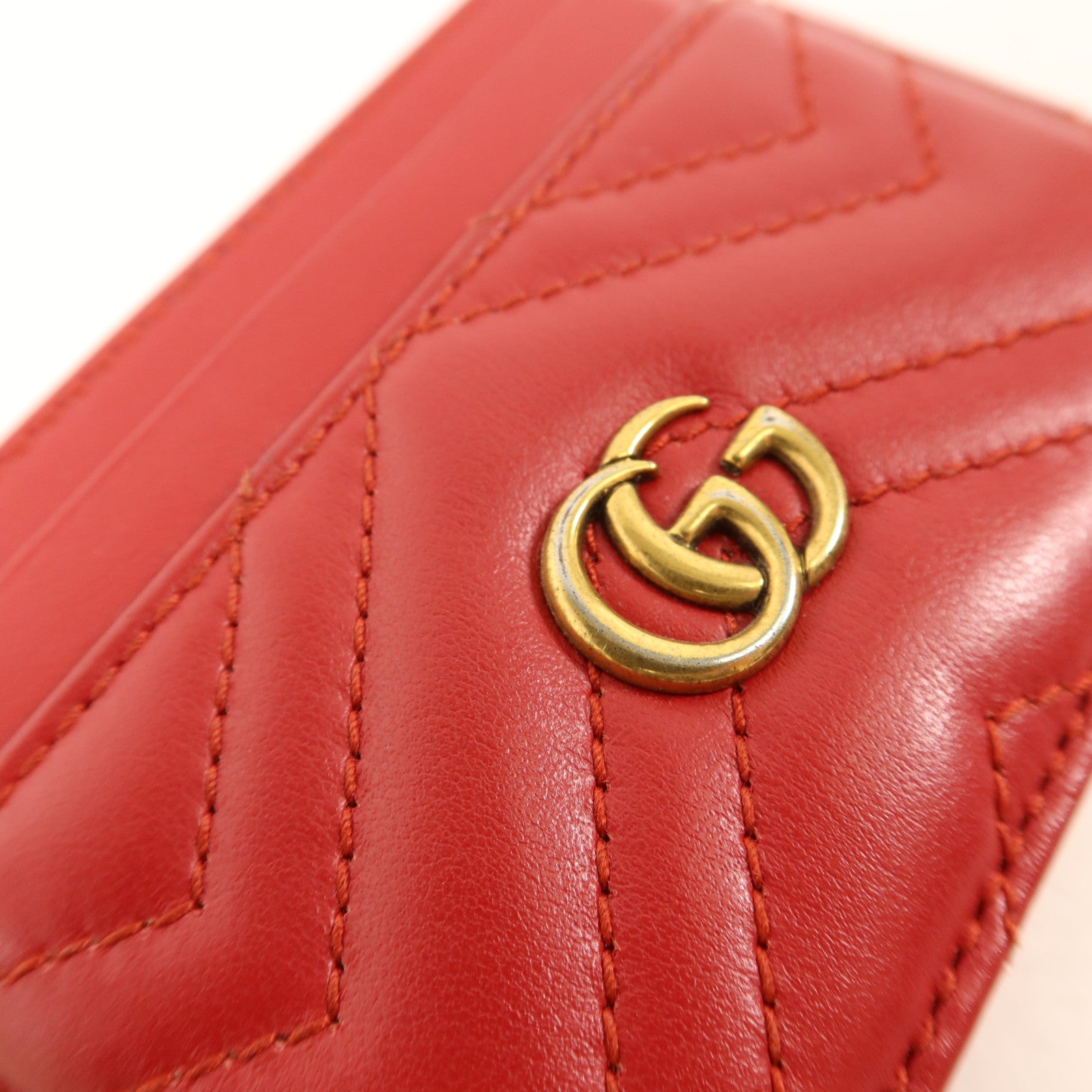 GUCCI 牛皮皮革Card Case金扣卡片套