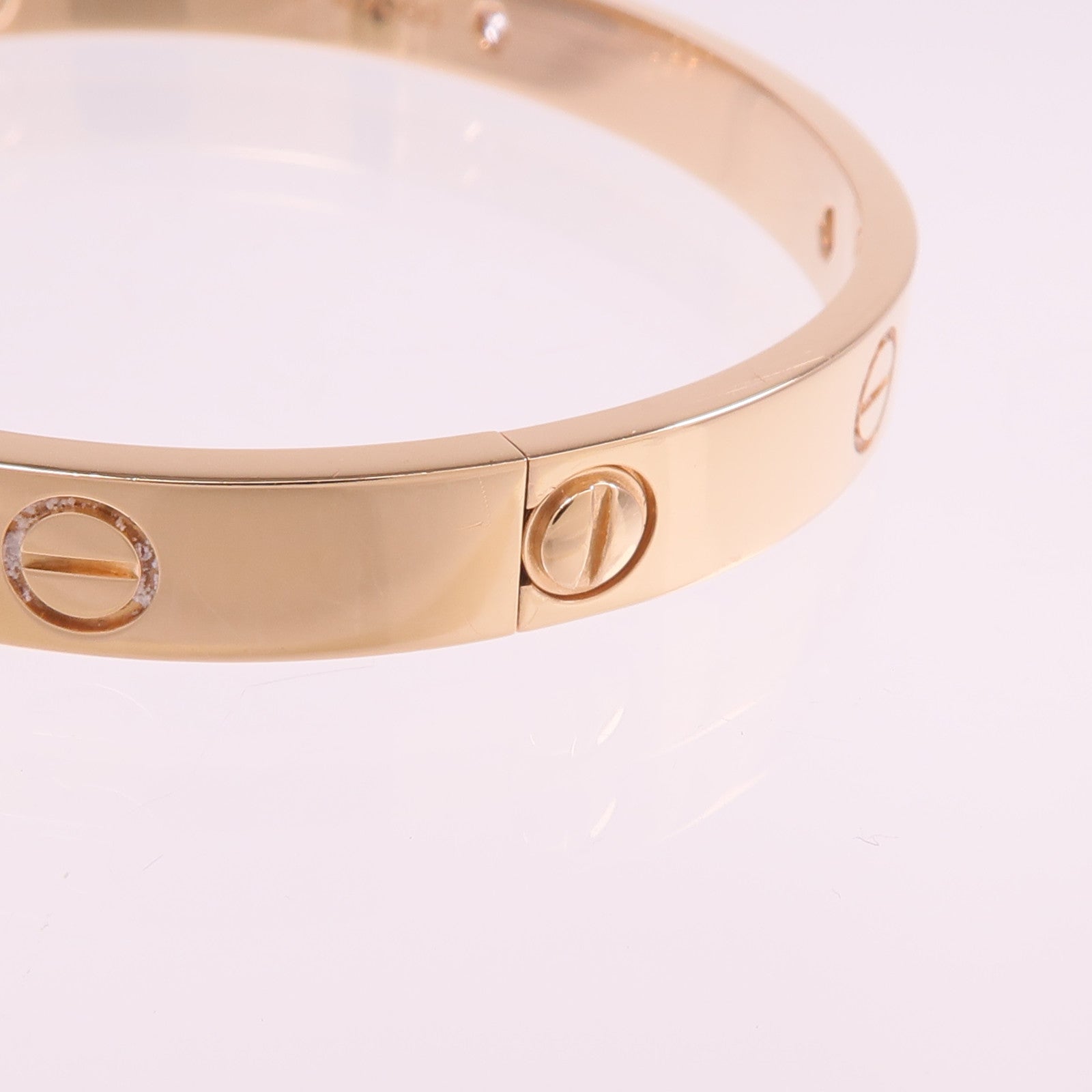 CARTIER 18K玫瑰金Love Bangle 4P Diamond鑽石手鐲Cartier#17