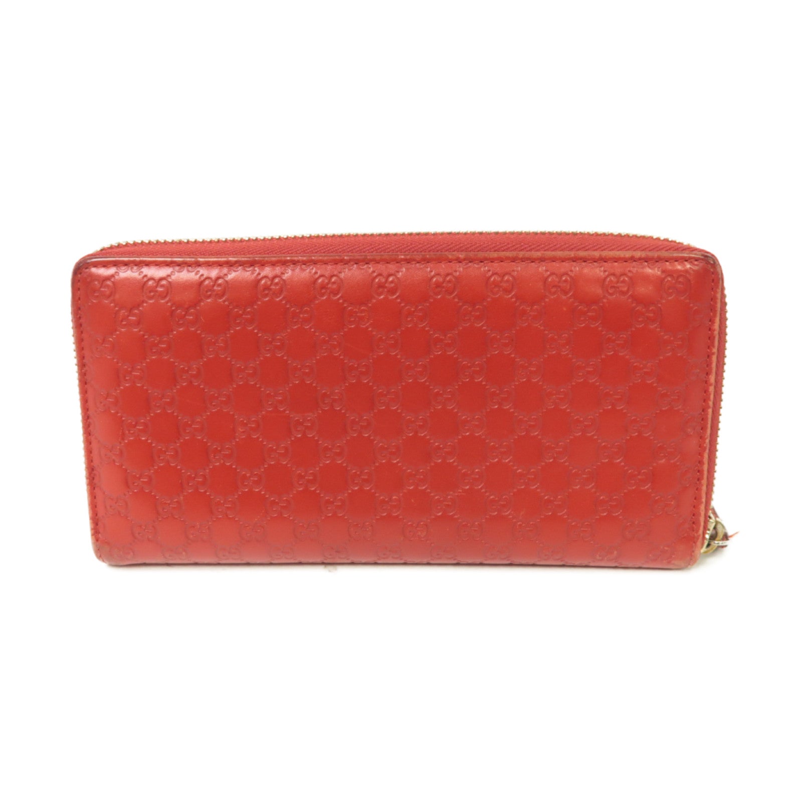 GUCCI 【激減優惠】牛皮皮革Zipped Long Wallet金扣長錢包紅色