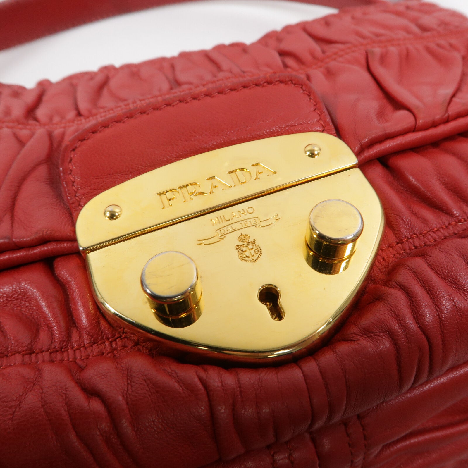 PRADA 羊皮皮革Dressy Gaufre手挽肩背兩用袋