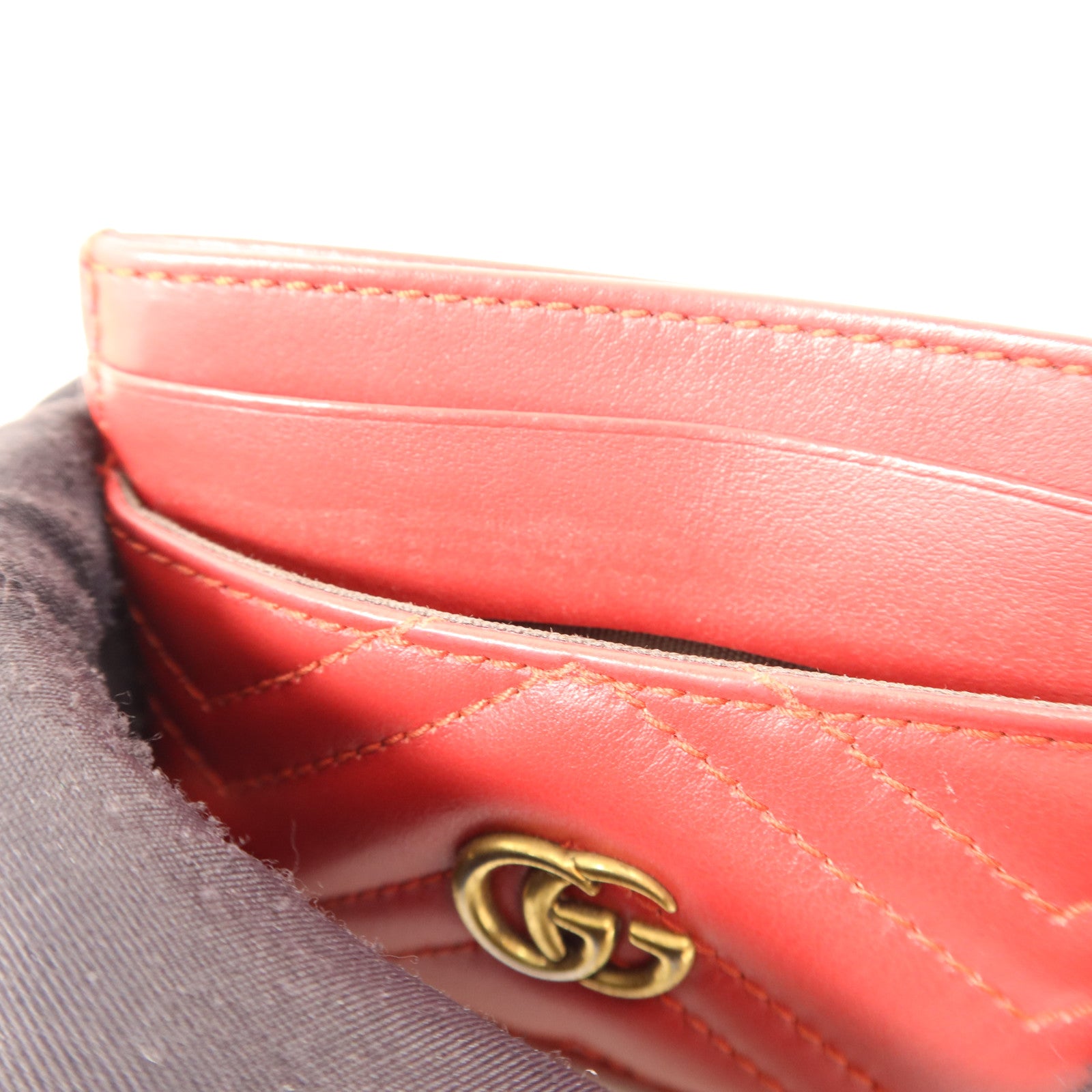 GUCCI 牛皮皮革Card Case金扣卡片套