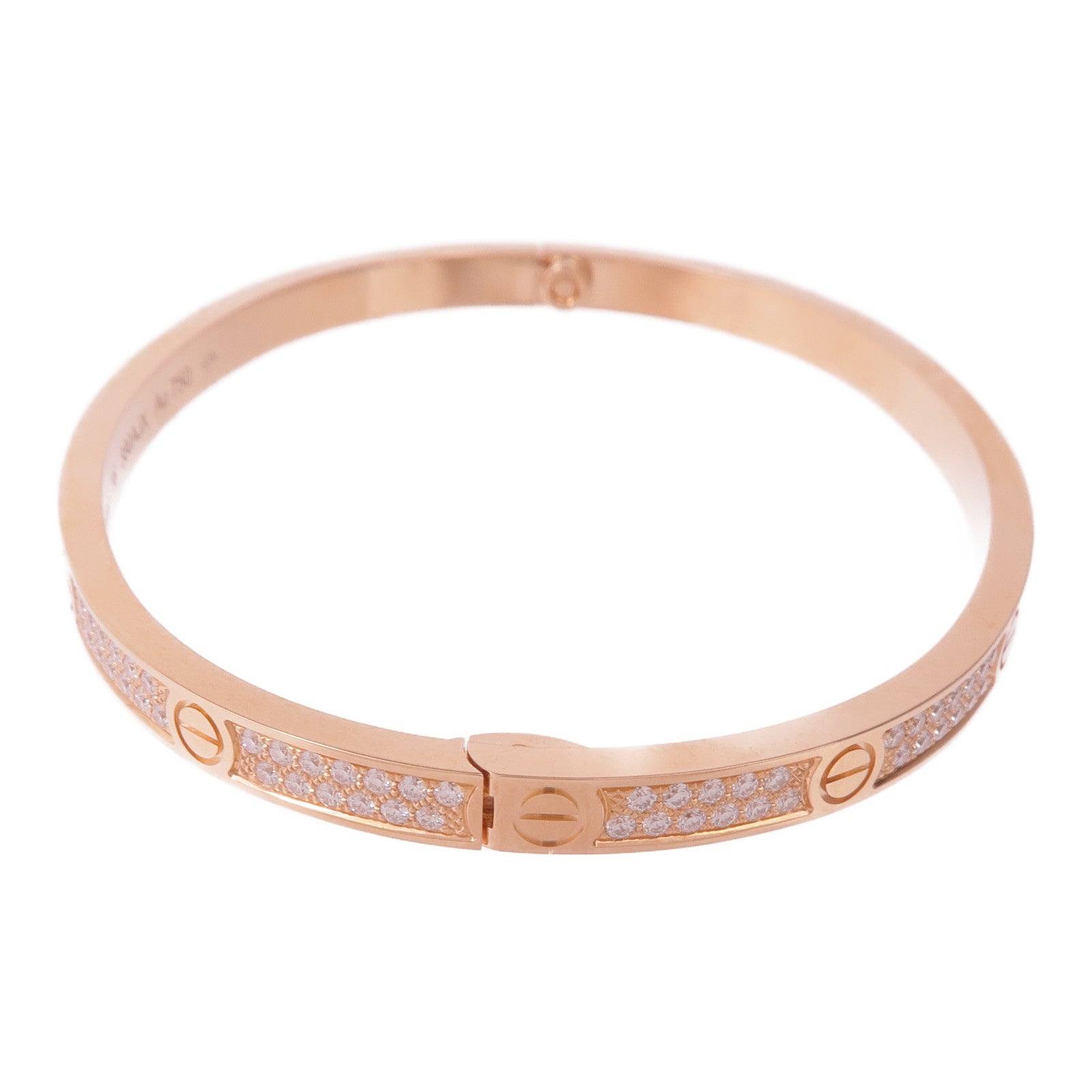 CARTIER 18K玫瑰金Love Bracelet Small Model Paved鑽石手鐲Cartier#16