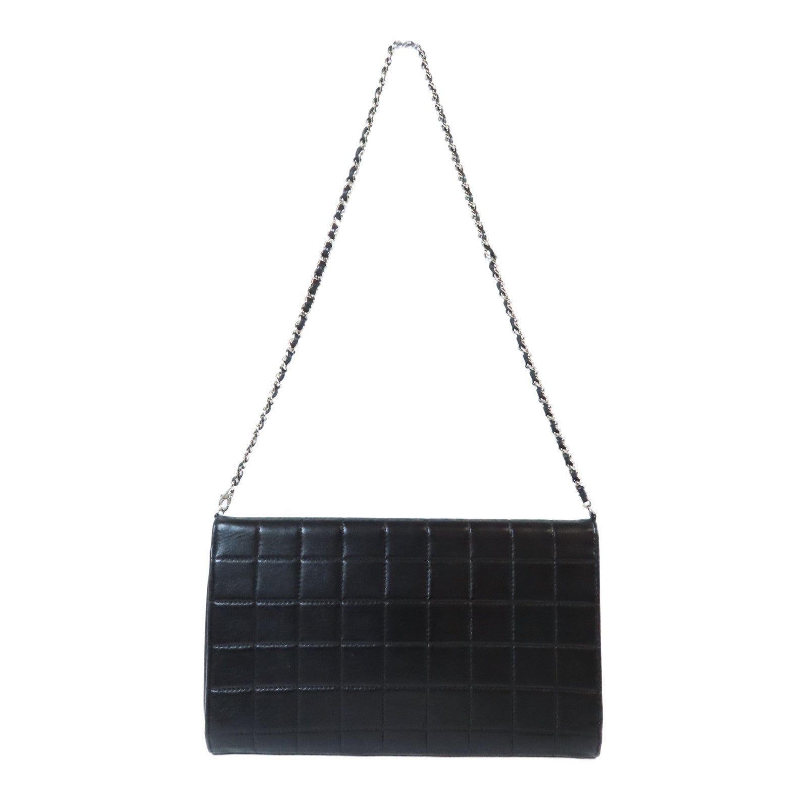 CHANEL 【激減優惠】羊皮皮革Chain Shoulder Bag銀扣鏈帶肩背袋黑色