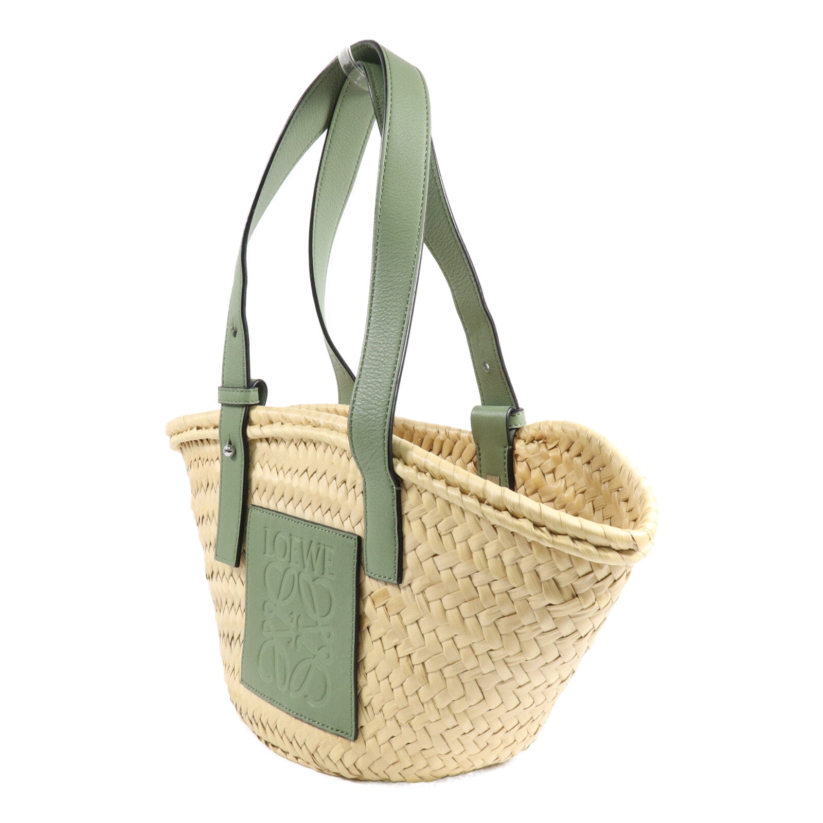 LOEWE 酒椰/皮革Basket Bag肩背袋/手挽袋