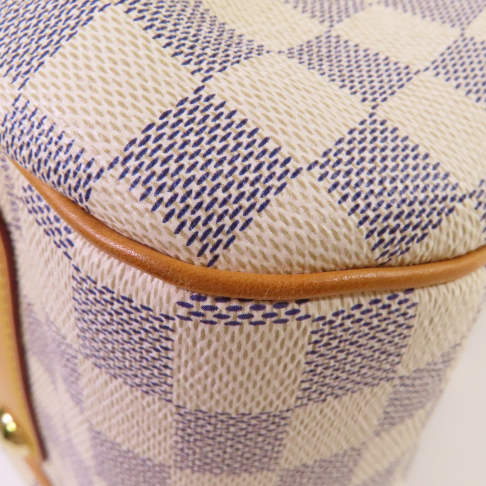 LOUIS VUITTON Damier Azur Siracusa GM 2 Way Shoulder Bag金扣手挽肩背兩用袋米白色/啡色