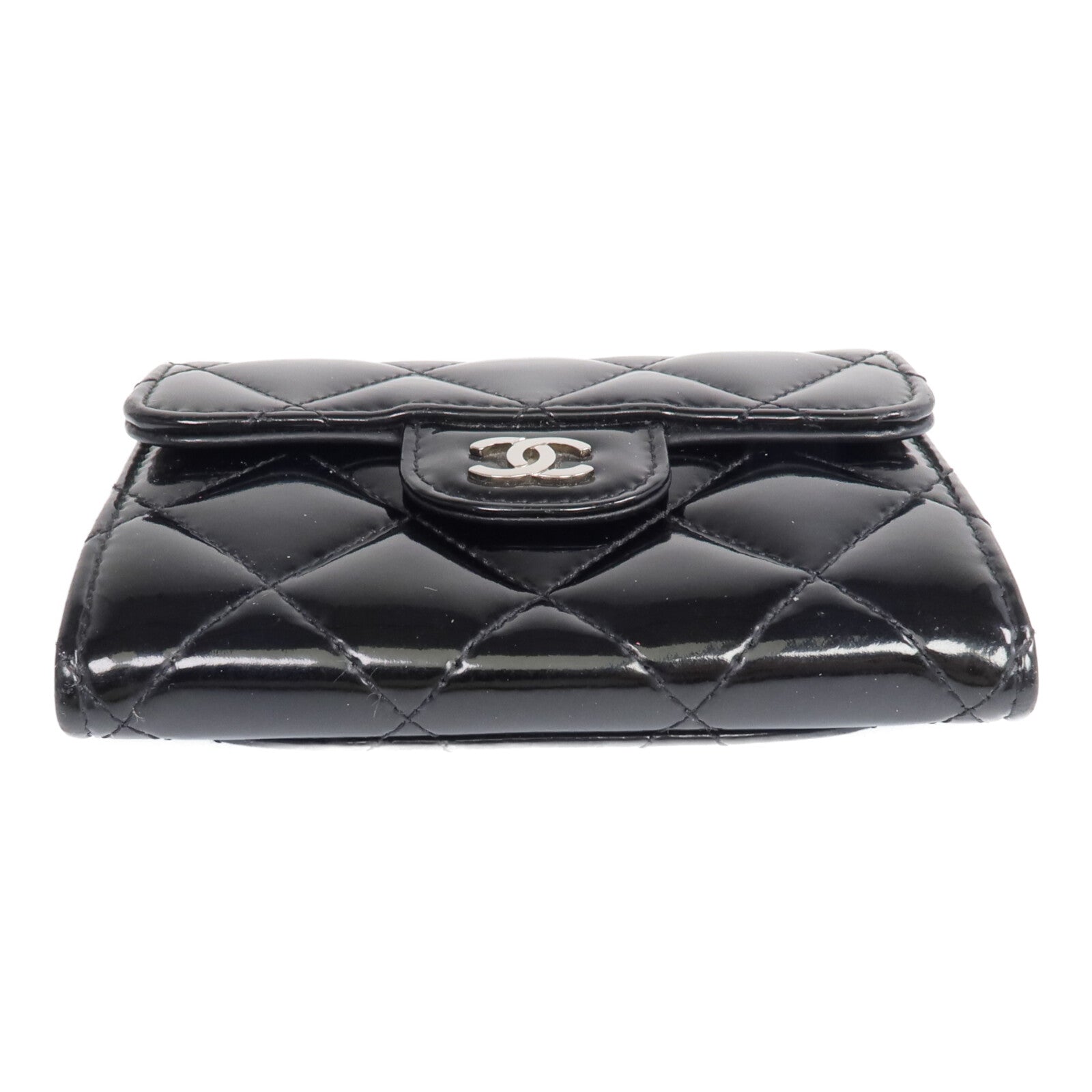 CHANEL 【激減優惠】漆皮皮革Wallet銀扣錢包
