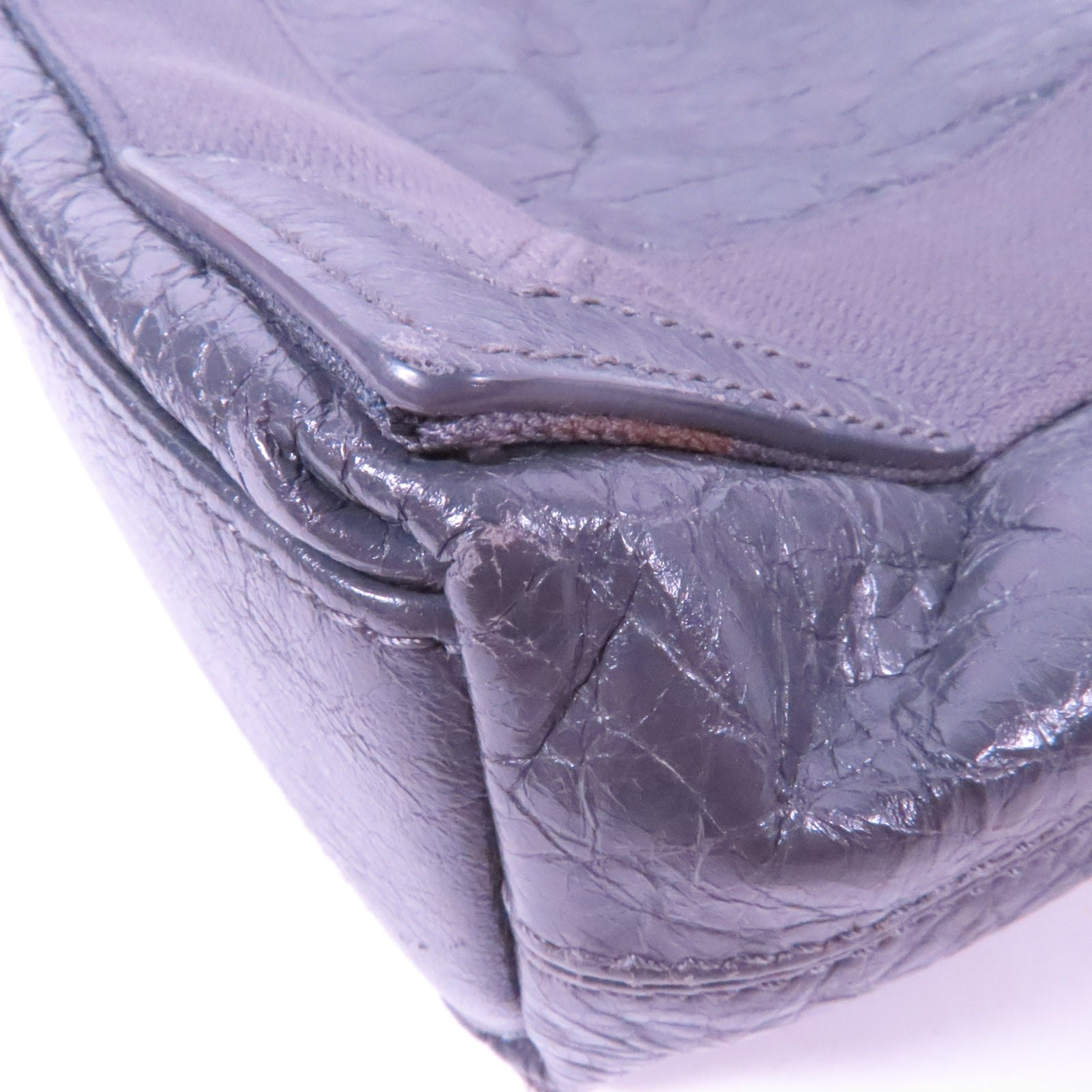 BALENCIAGA 牛皮皮革Cabas XS銀扣手挽肩背兩用袋灰色