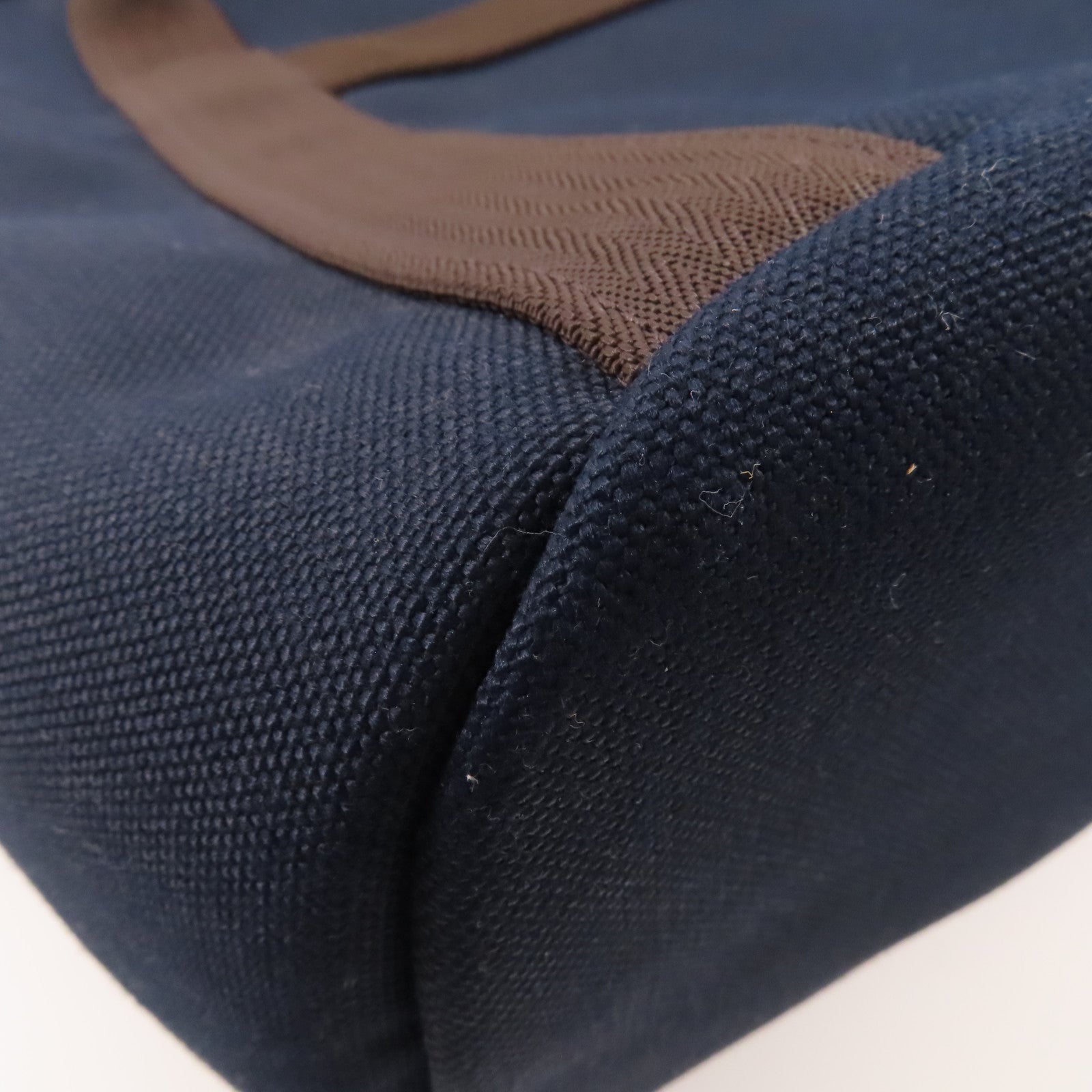 HERMES 帆布The Grooming Bag銀扣手挽肩背兩用袋Navy/Feu