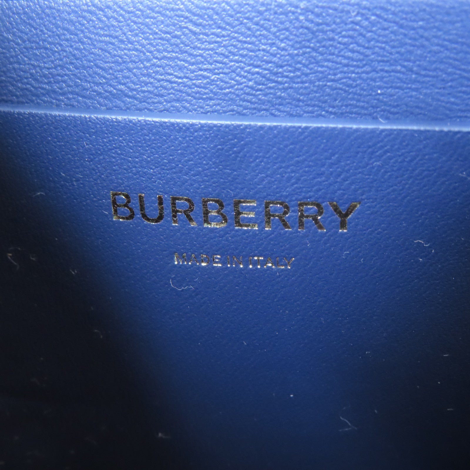 BURBERRY 【激減優惠】牛皮皮革Shoulder Bag金扣肩背袋深藍色