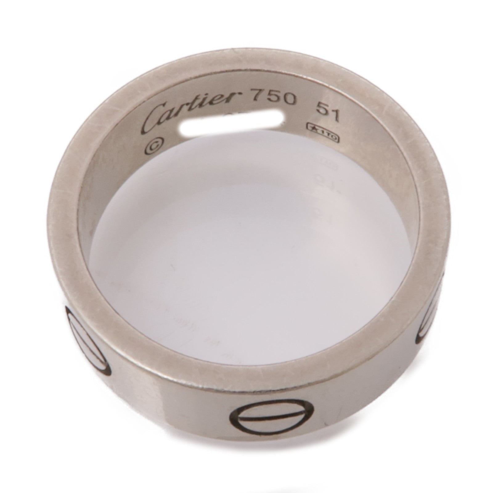 CARTIER 18k白金Love Ring戒指 #51 US#5.5