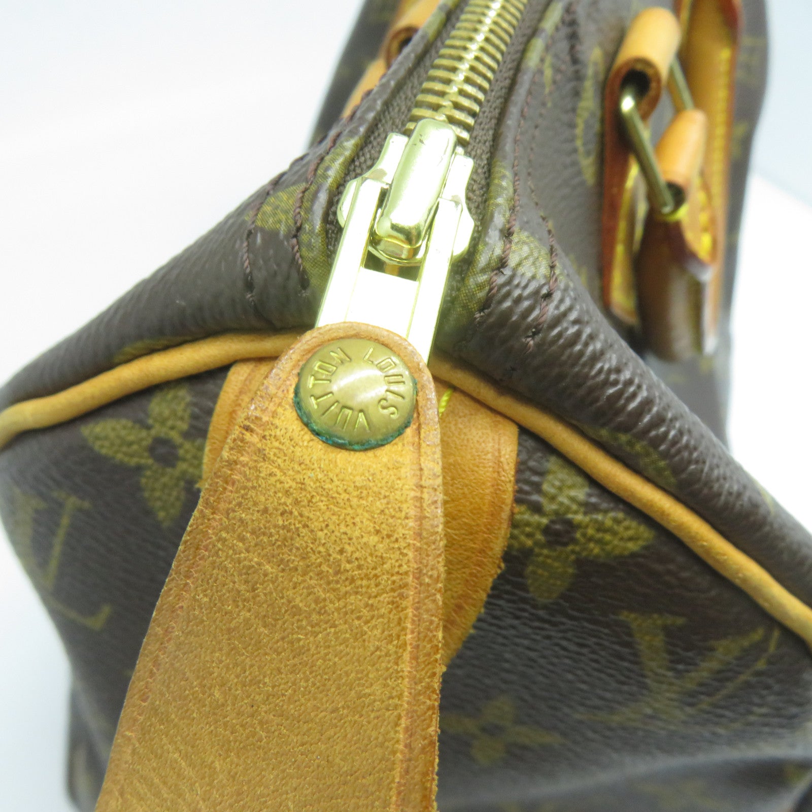 LOUIS VUITTON 【清倉大減價】Monogram Speedy 30金扣手挽袋啡色