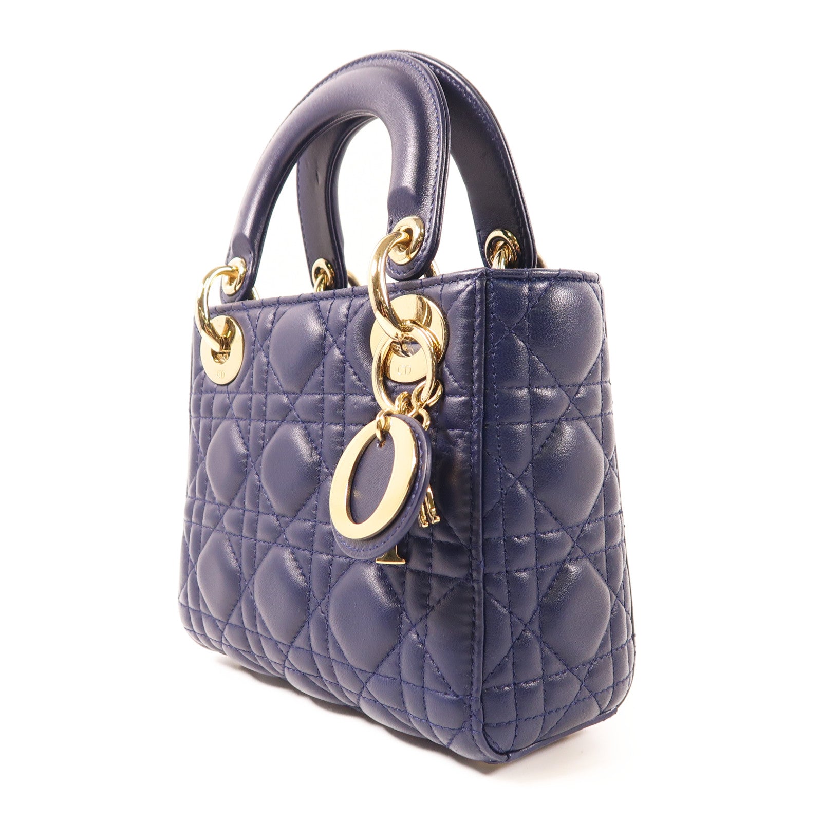 Dior 皮革Lady Dior金扣手挽肩背兩用袋