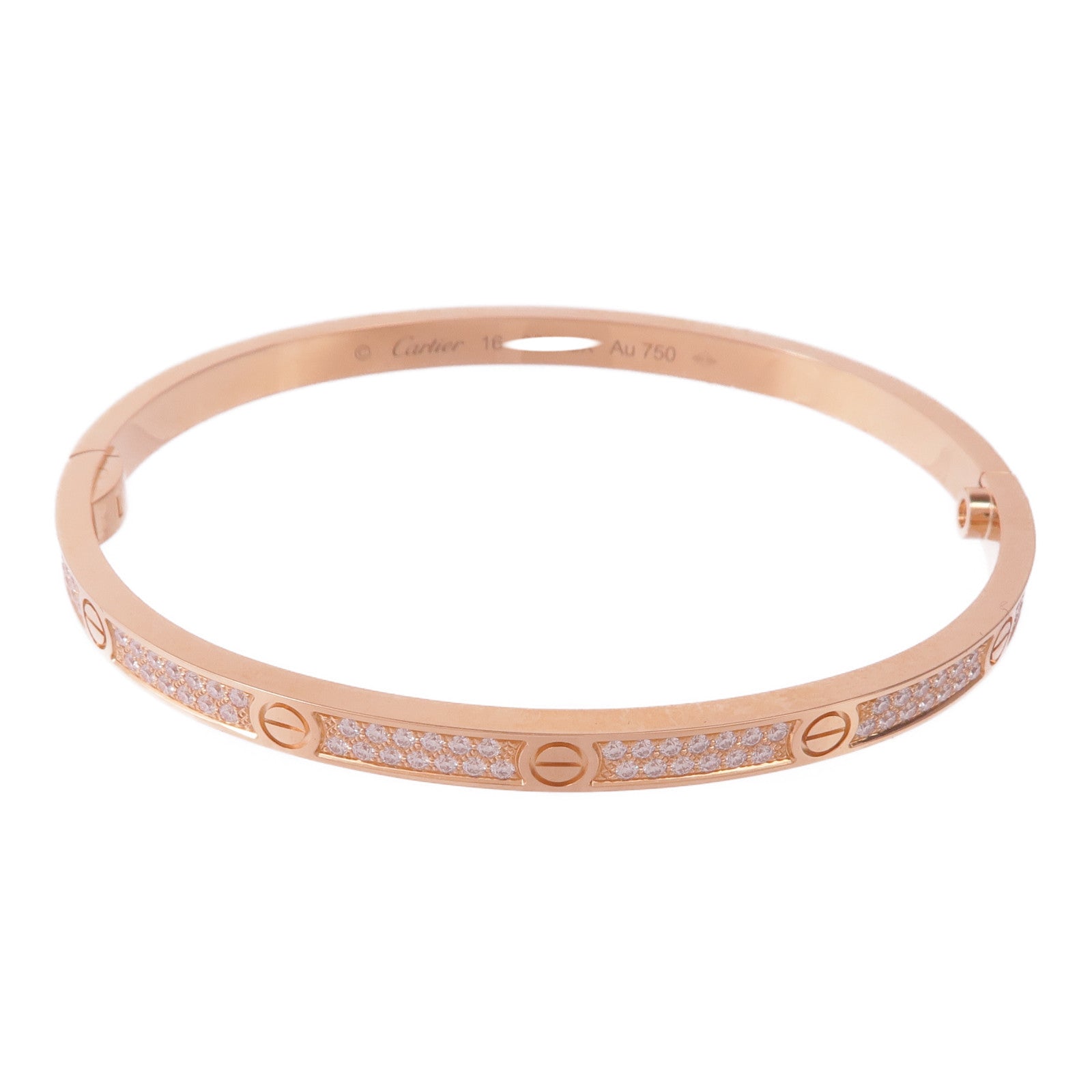 CARTIER 18K玫瑰金Love Bracelet Small Model Paved鑽石手鐲Cartier#16