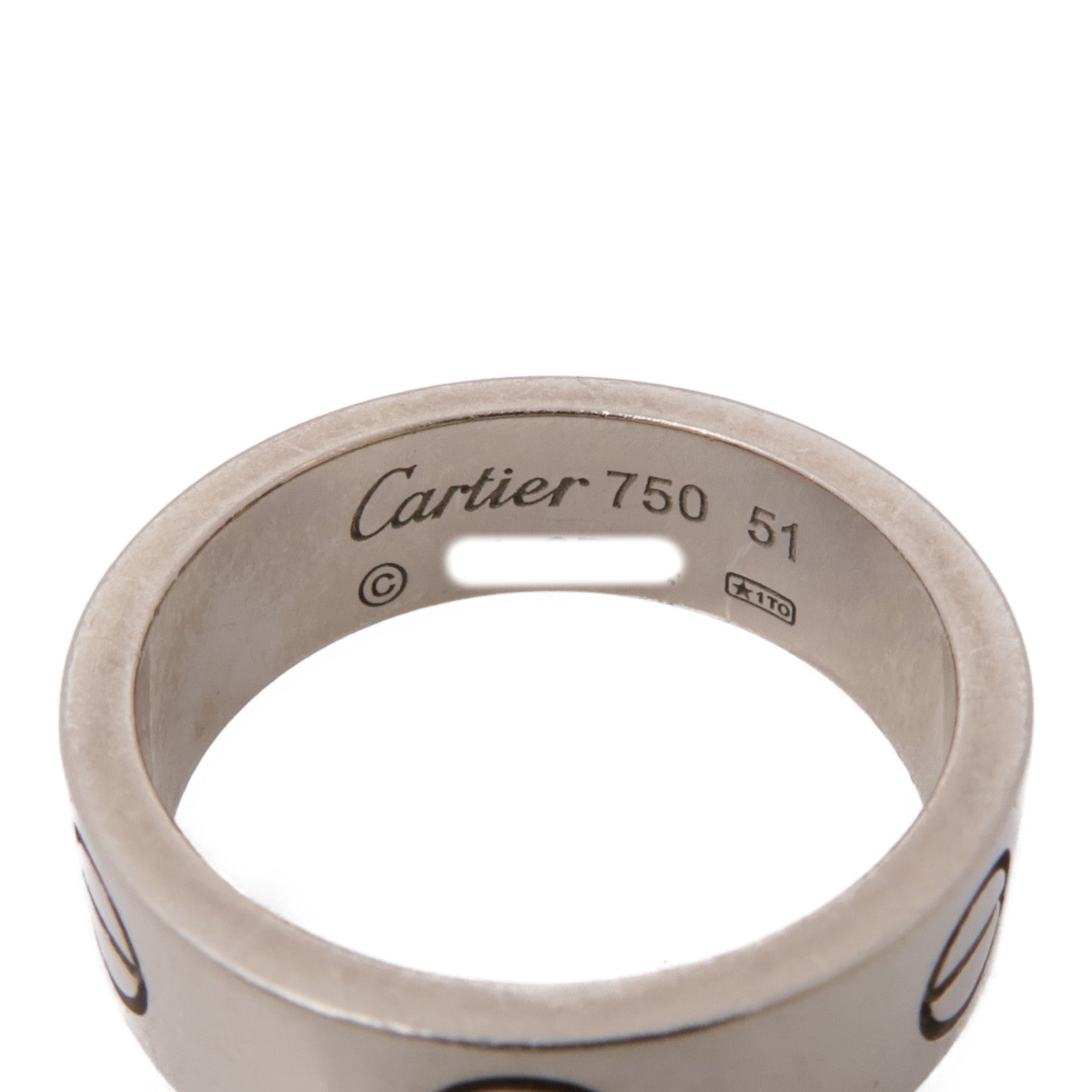 CARTIER 18k白金Love Ring戒指 #51 US#5.5