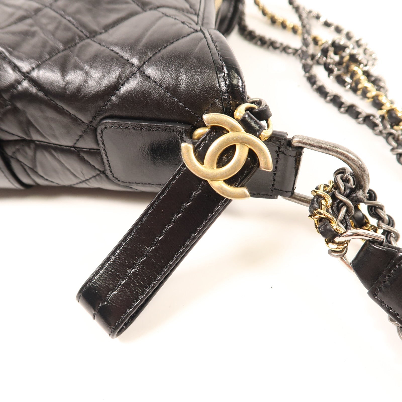 CHANEL 【激減優惠】牛皮皮革Gabrielle Small鏈帶肩背袋