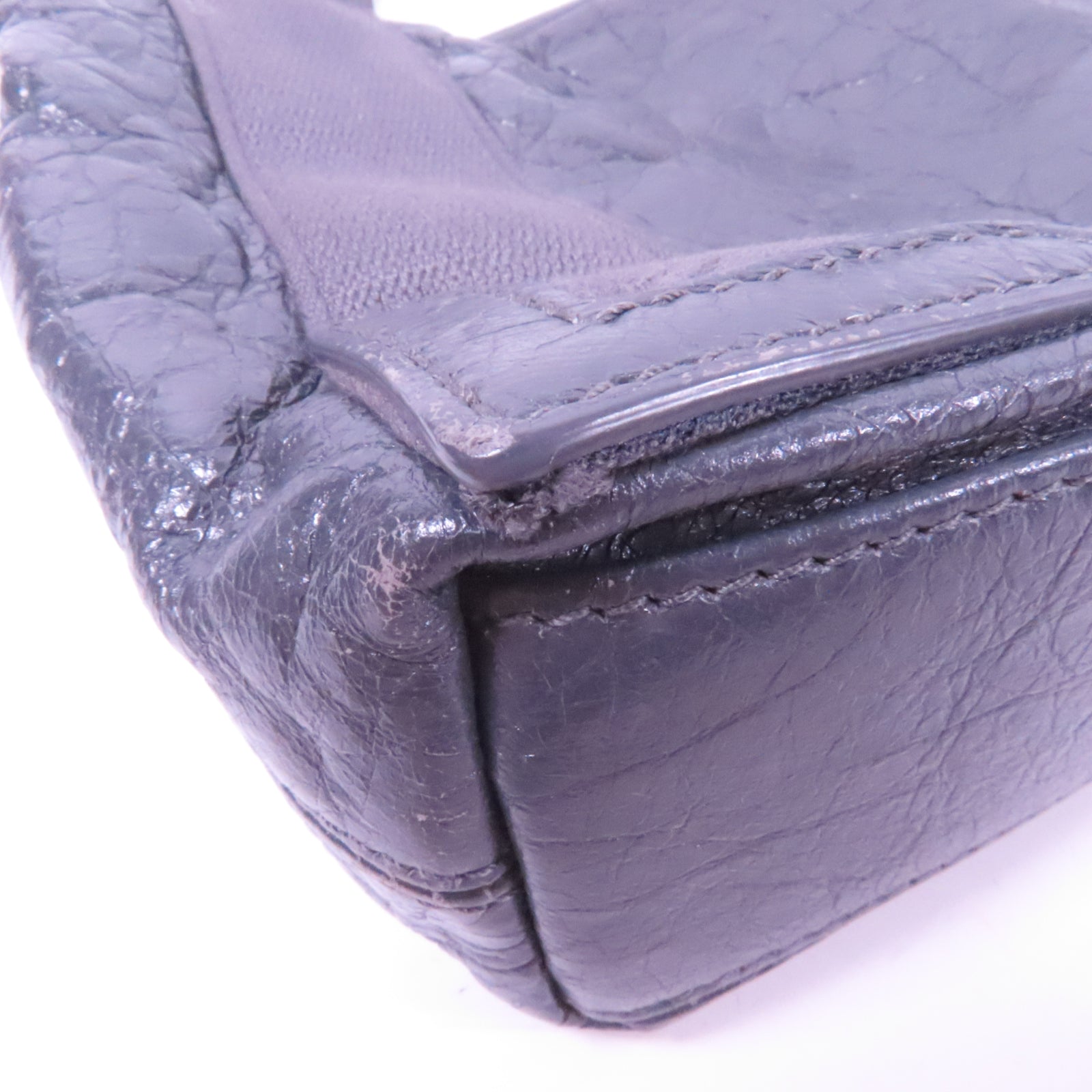 BALENCIAGA 牛皮皮革Cabas XS銀扣手挽肩背兩用袋灰色