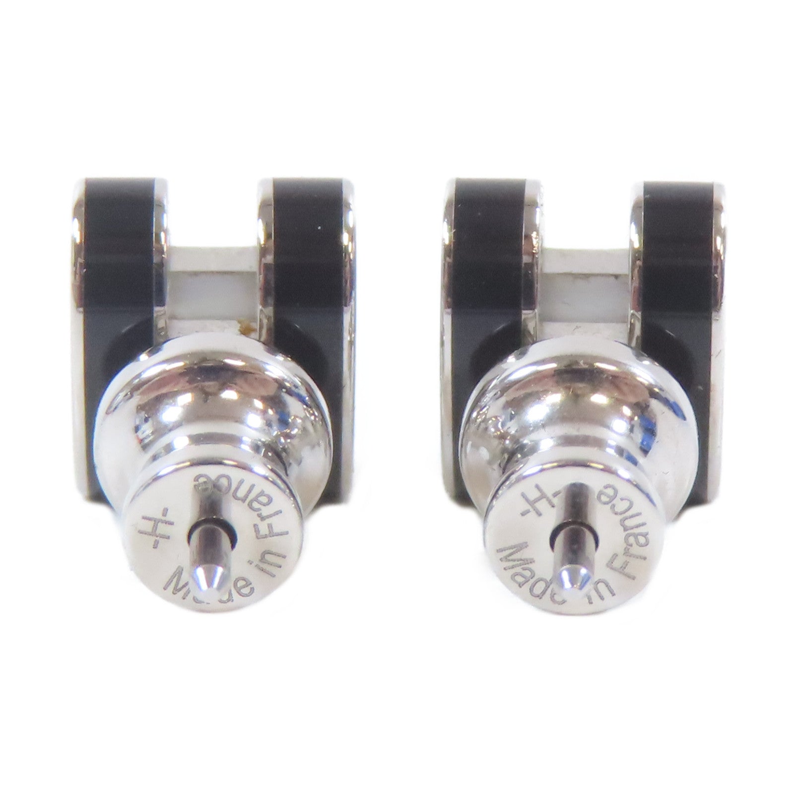 HERMES 金屬Pop H Pierced Earrings耳環黑色