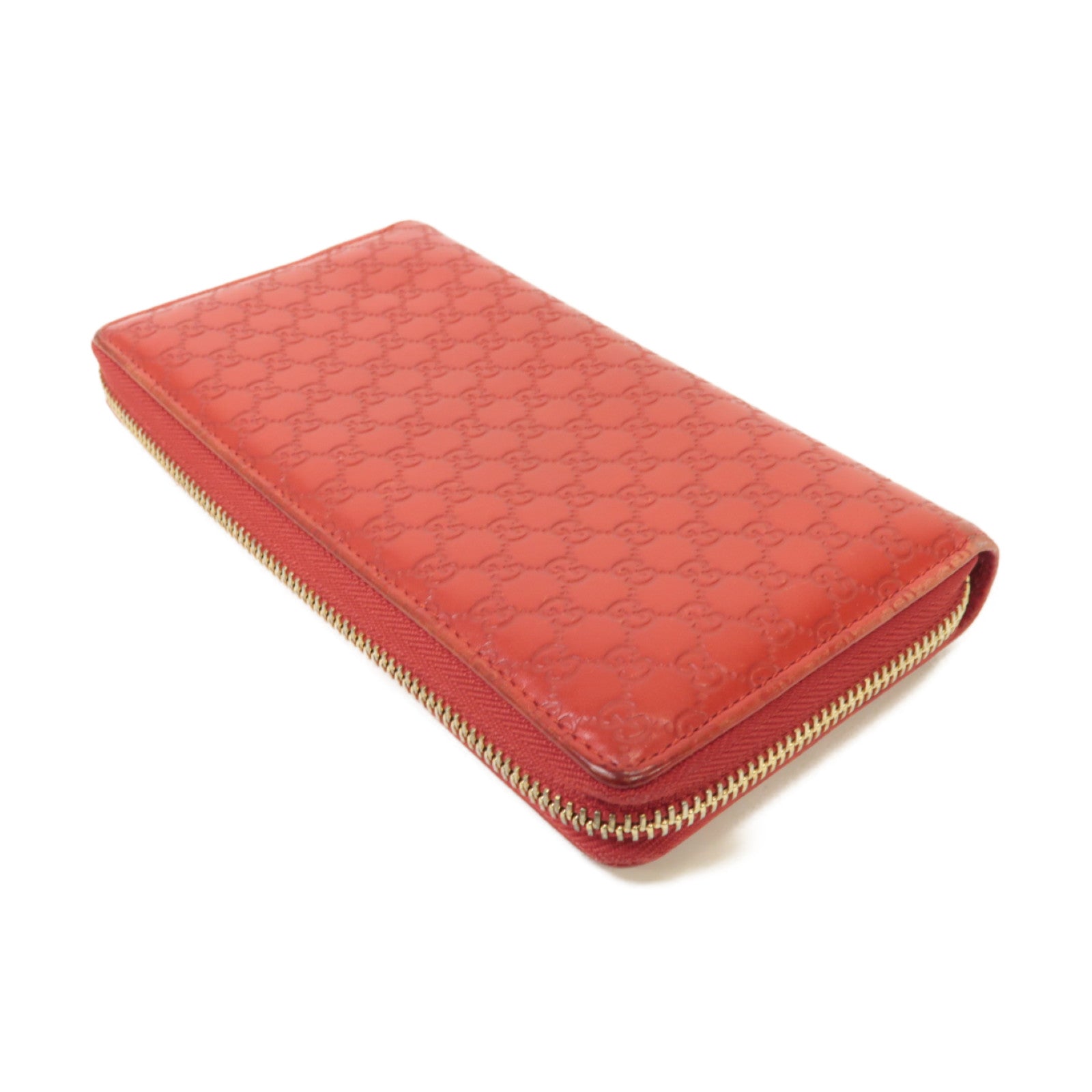 GUCCI 【激減優惠】牛皮皮革Zipped Long Wallet金扣長錢包紅色