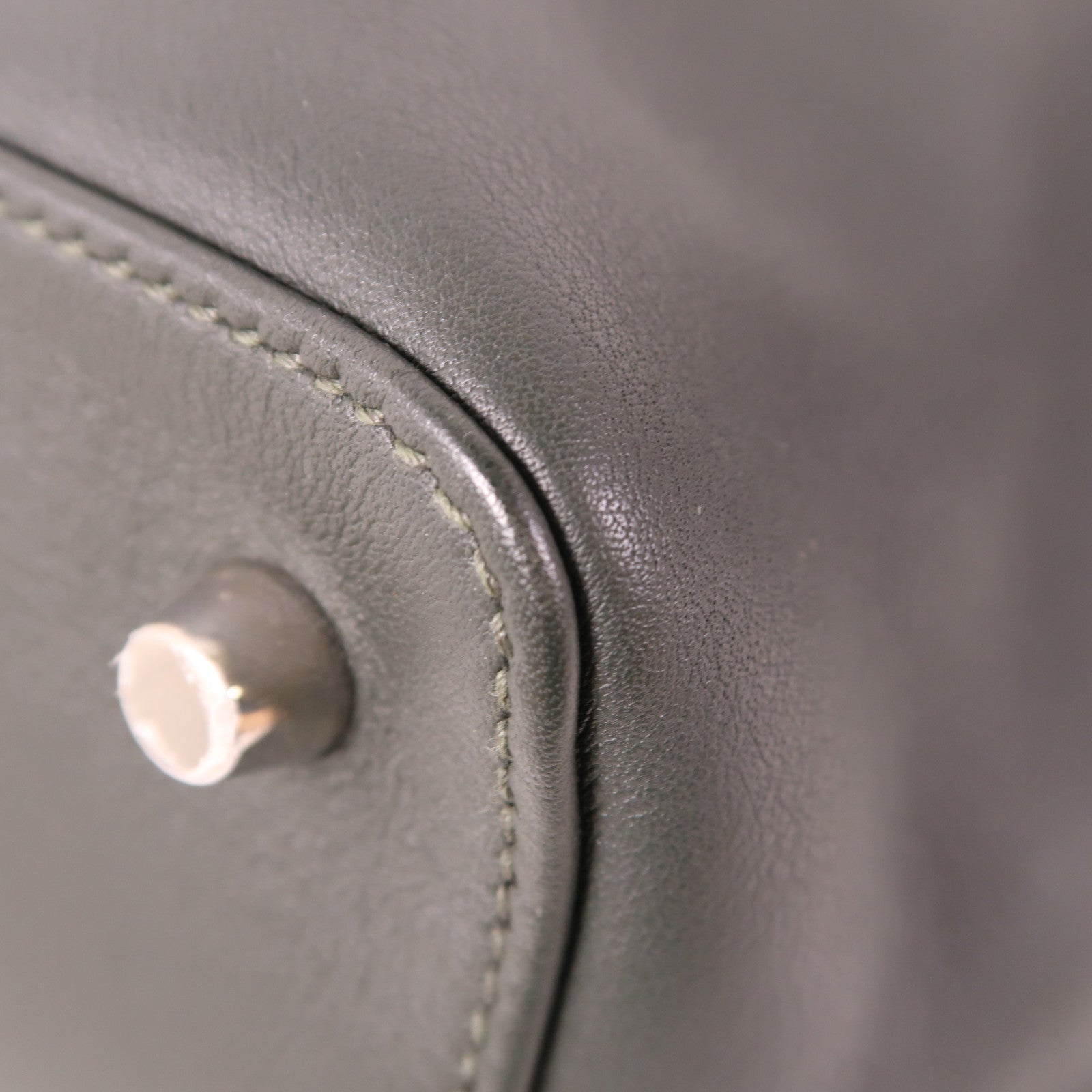 HERMES Evercolor皮革Toolbox 20銀扣手挽肩背兩用袋Vert Fonce