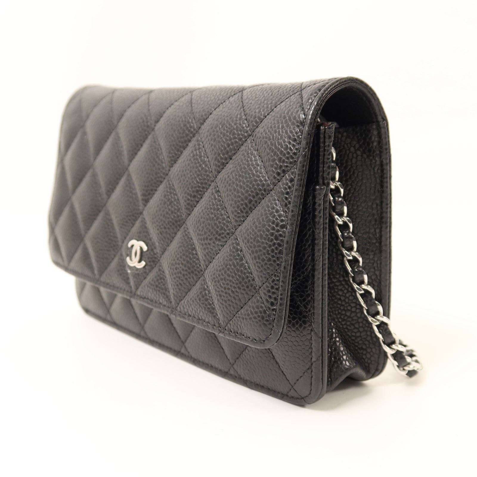 CHANEL 牛皮皮革Wallet On Chain銀扣鏈帶肩背袋
