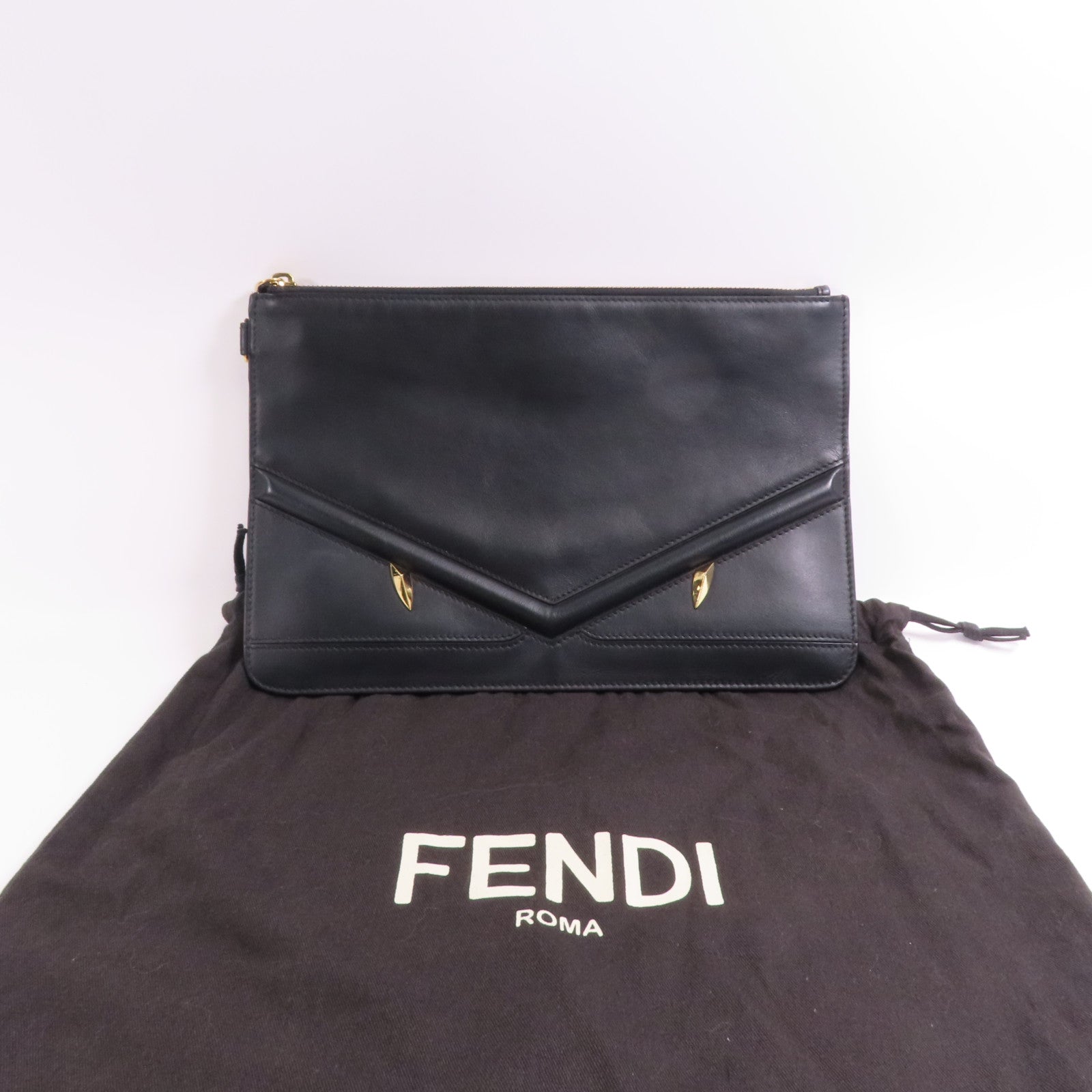 FENDI 牛皮皮革Clutch金扣手拿包