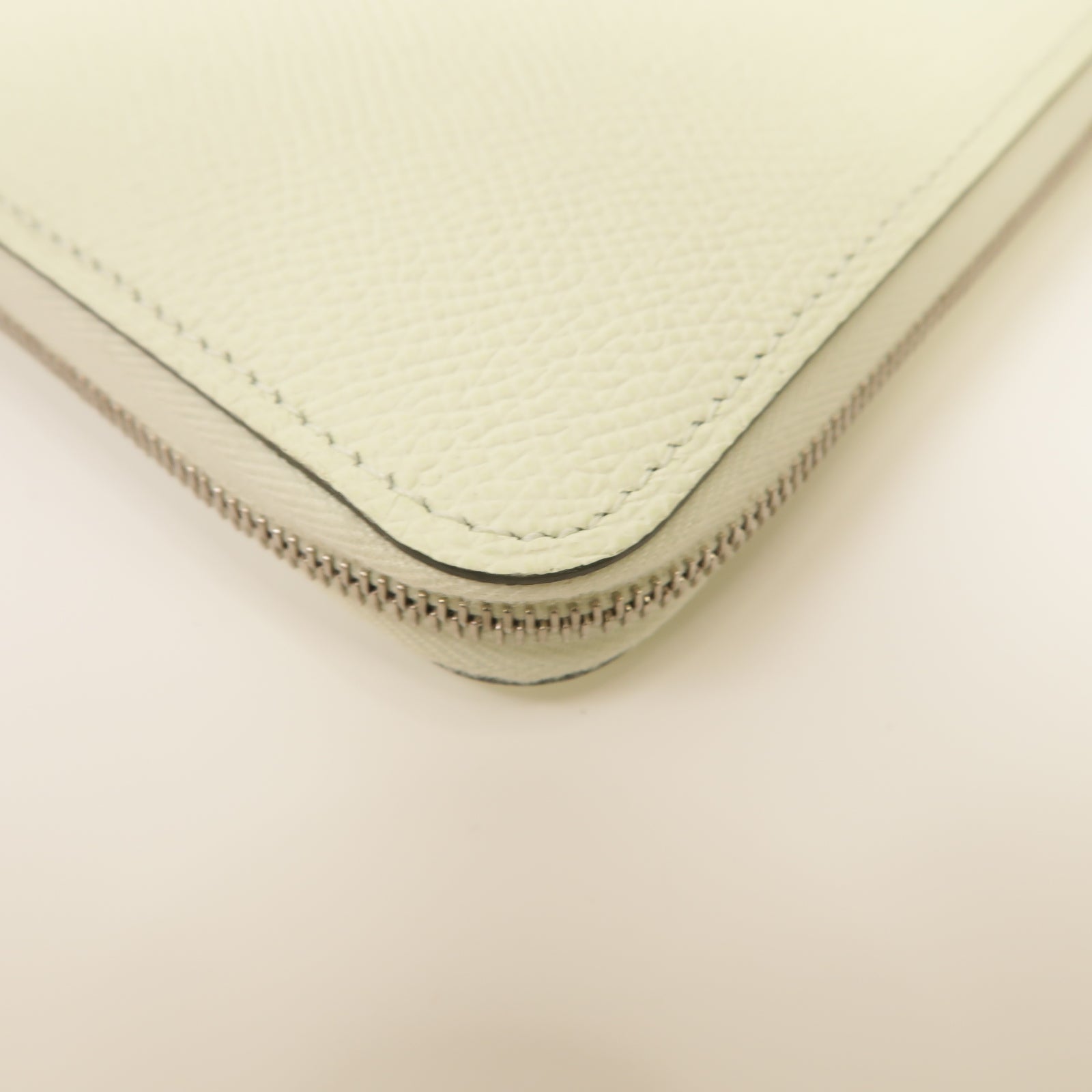 HERMES Epsom皮革Silk In Long wallet銀扣長錢包淺綠色