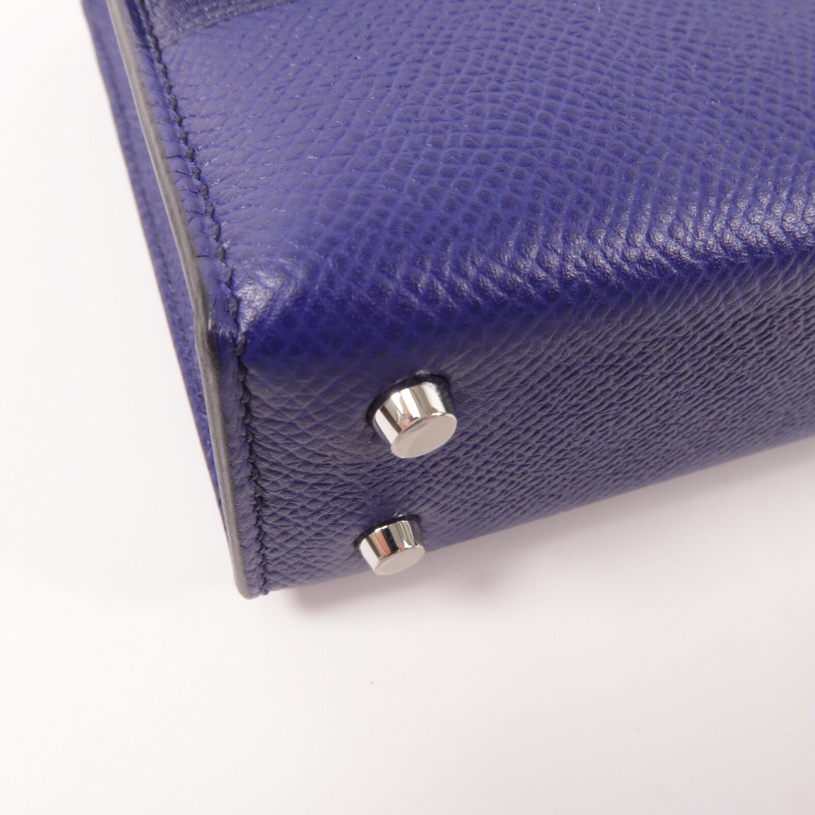 HERMES Epsom皮革/鱷魚皮革/蜥蝪皮革Mini Verrou肩背袋Bleu Electrique