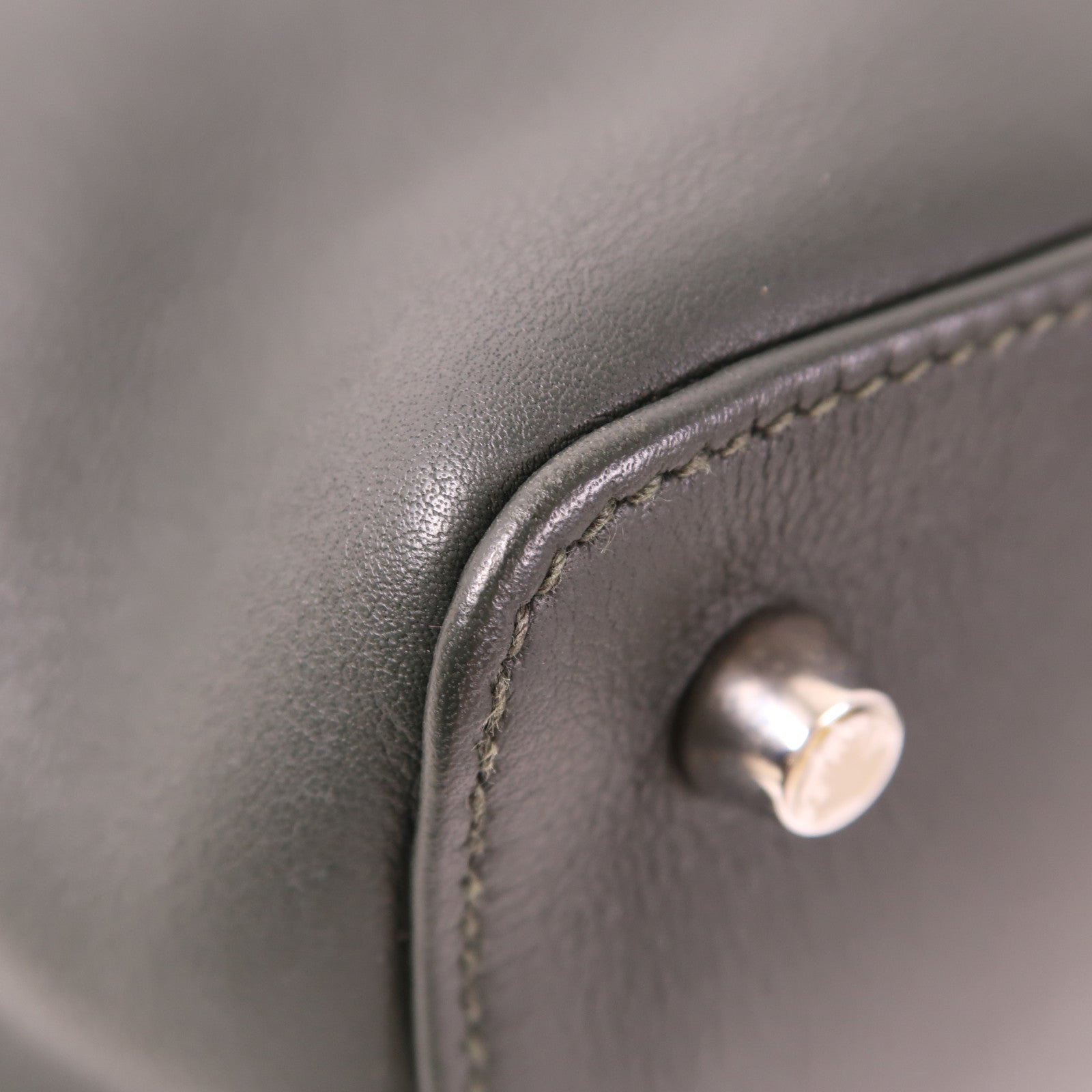 HERMES Evercolor皮革Toolbox 20銀扣手挽肩背兩用袋Vert Fonce