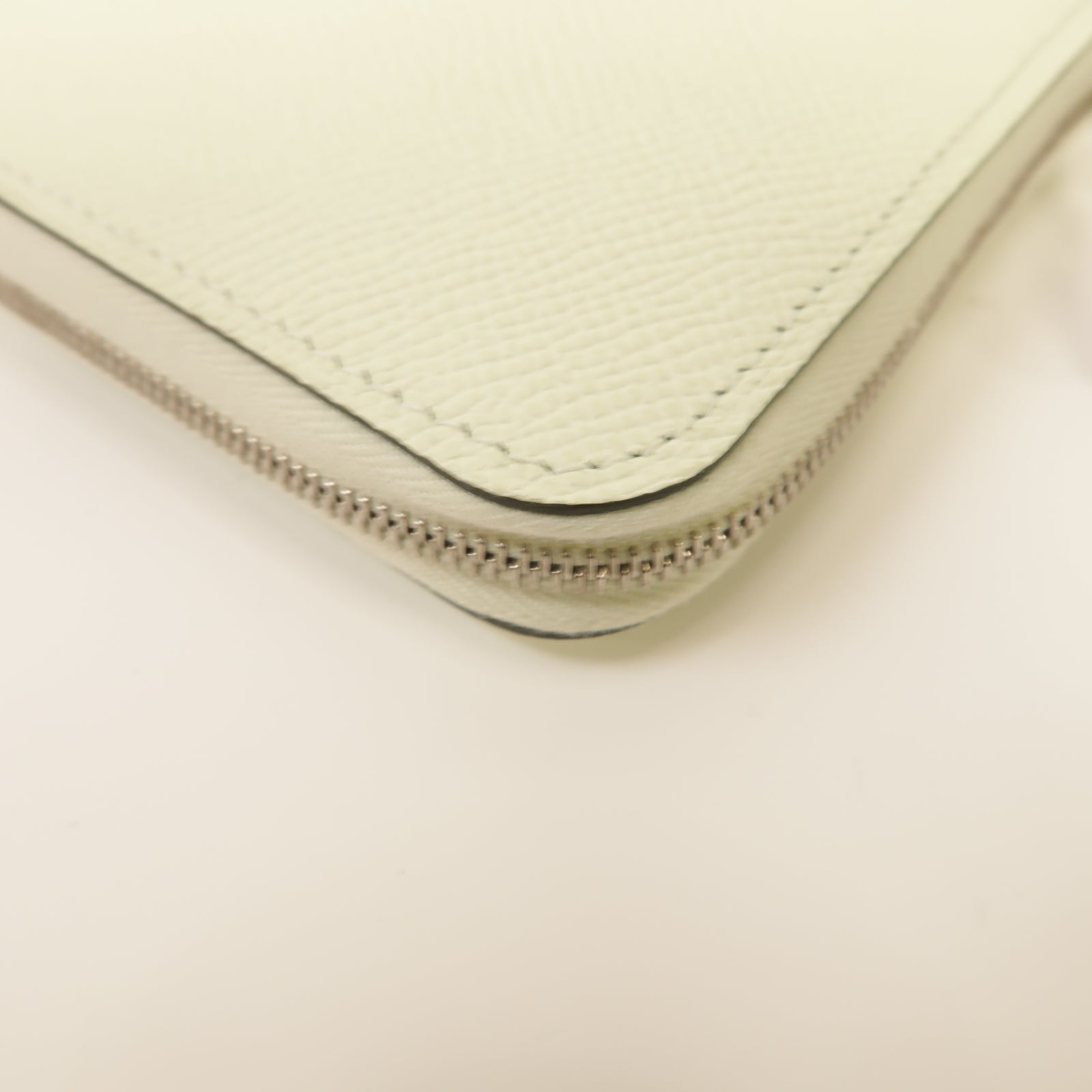 HERMES Epsom皮革Silk In Long wallet銀扣長錢包淺綠色