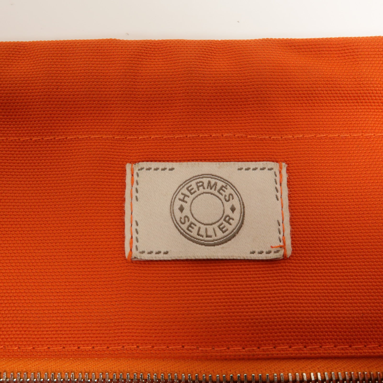 HERMES 帆布Grooming Bag手挽肩背兩用袋Blue Navy/Feu