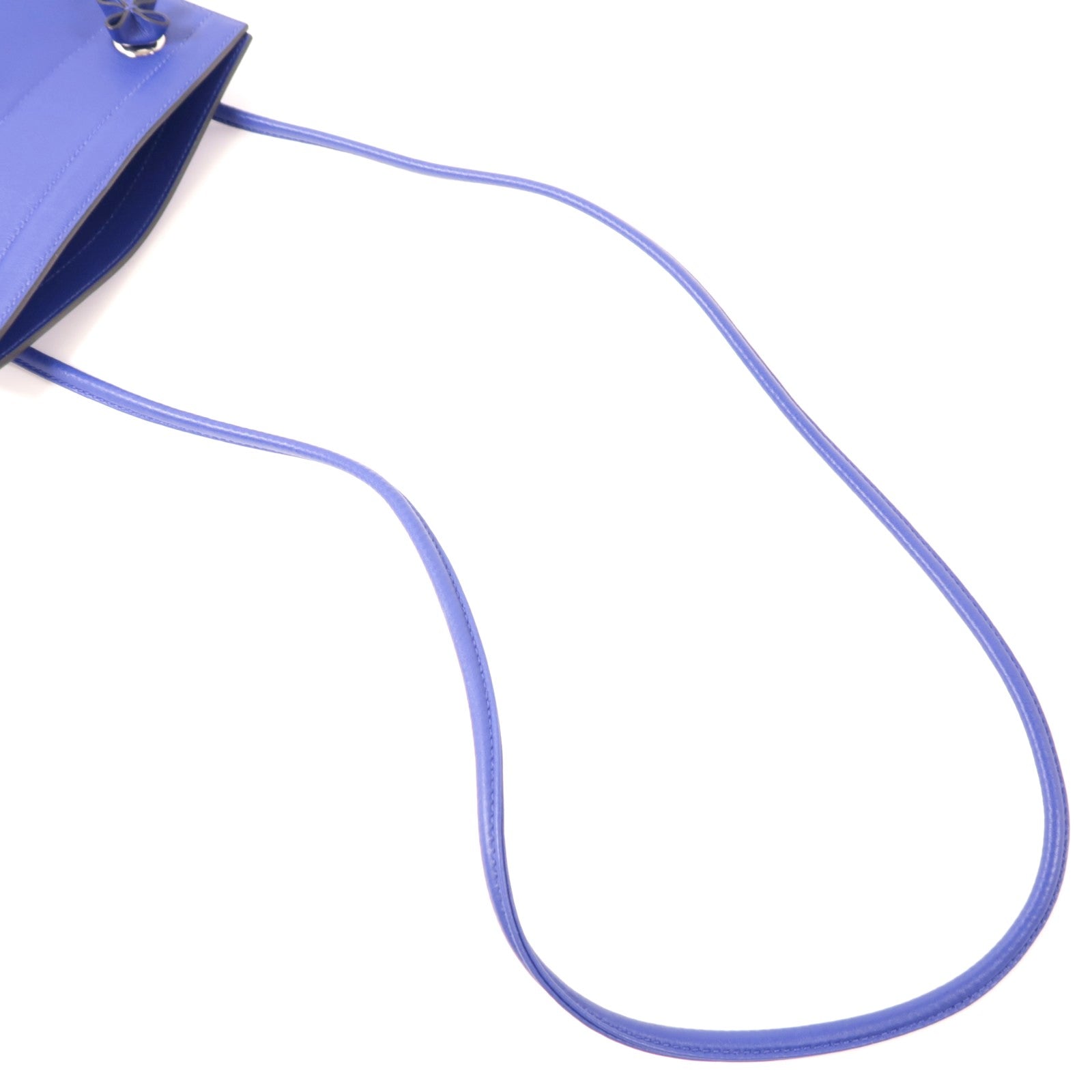 HERMES Swift皮革Aline銀扣肩背袋Bleu Electrique藍色