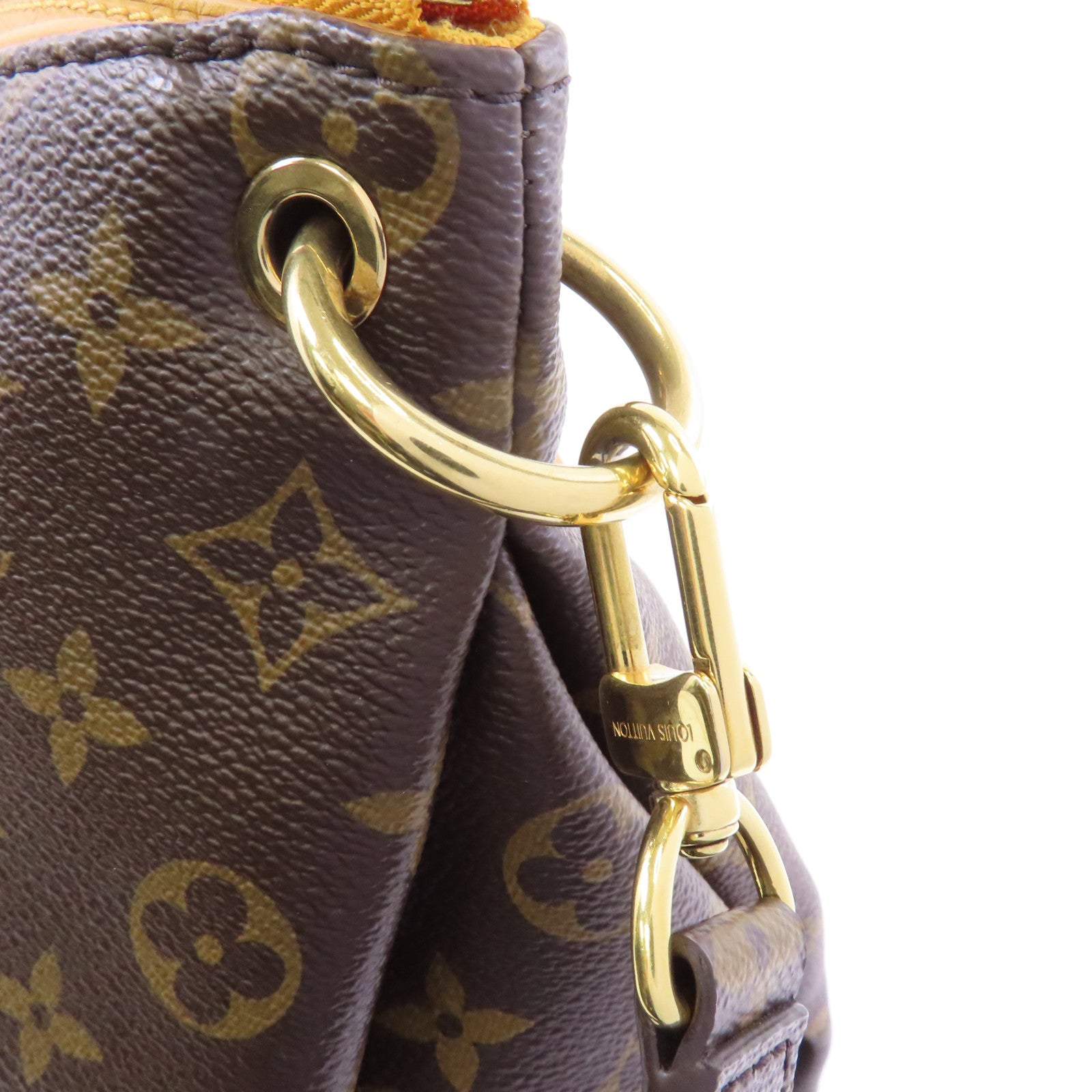 LOUIS VUITTON 【激減優惠】Monogram Pallas MM金扣手挽肩背兩用袋啡色