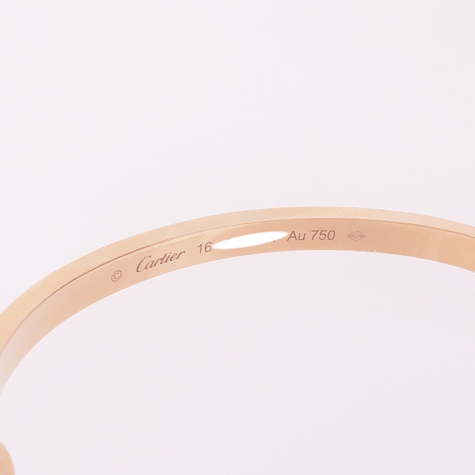 CARTIER 18K玫瑰金Love Bracelet Small Model Paved鑽石手鐲Cartier#16