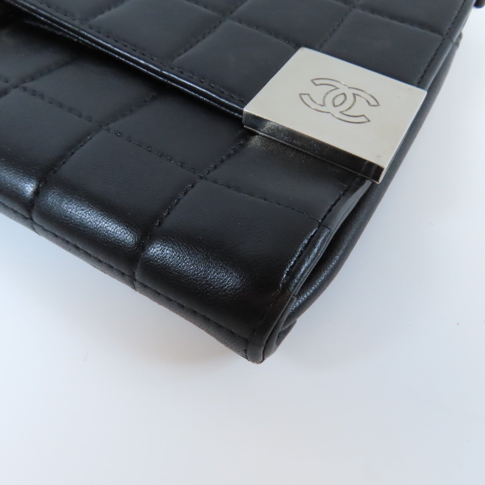 CHANEL 【激減優惠】羊皮皮革Chain Shoulder Bag銀扣鏈帶肩背袋黑色