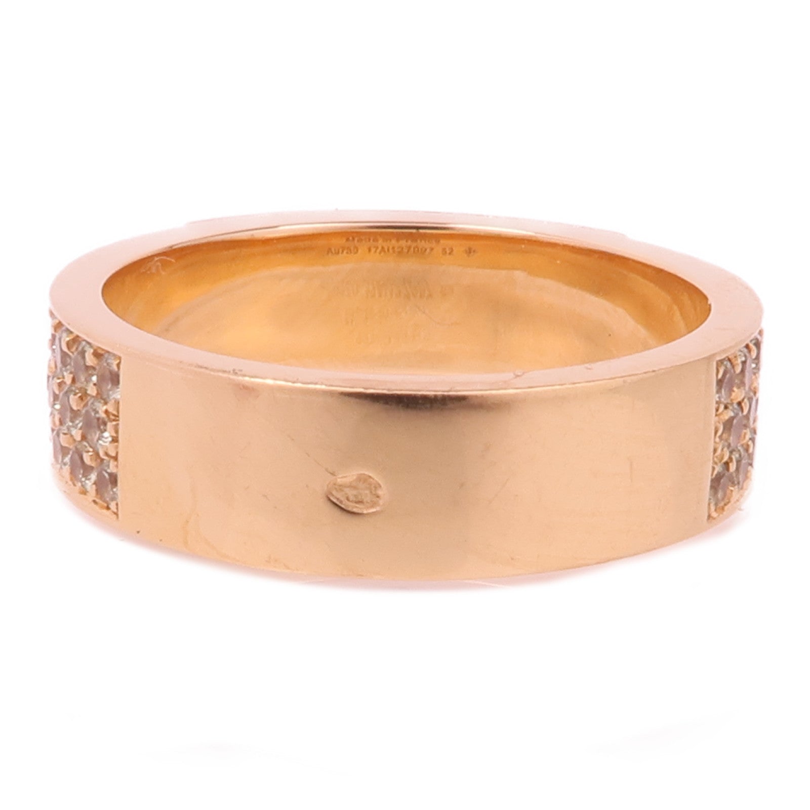 HERMES 18K玫瑰金Kelly Diamond Ring鑽石戒指Hermes#52/US#6